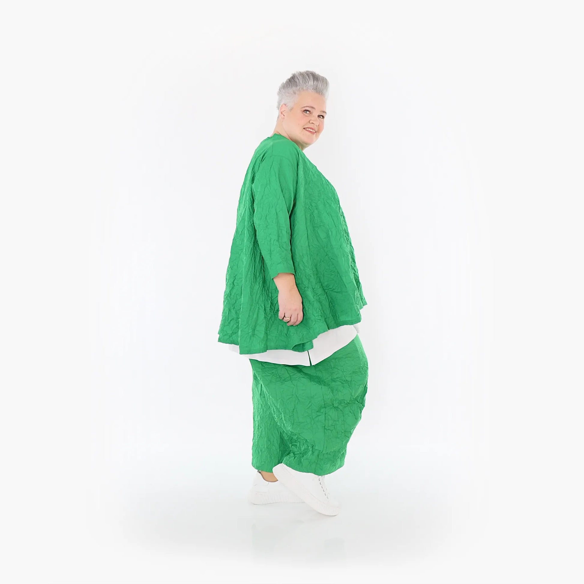 A-Form Bigshirt von AKH Fashion aus Materialmix, 1372.00593, Grün, Ausgefallen, Zeitlos