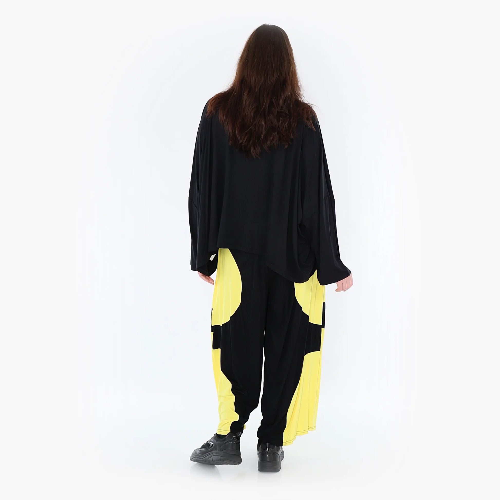 Ballonhose von AKH Fashion aus Viskose, 1416.06914, Schwarz/Gelb, Schick, Modern, Bequem