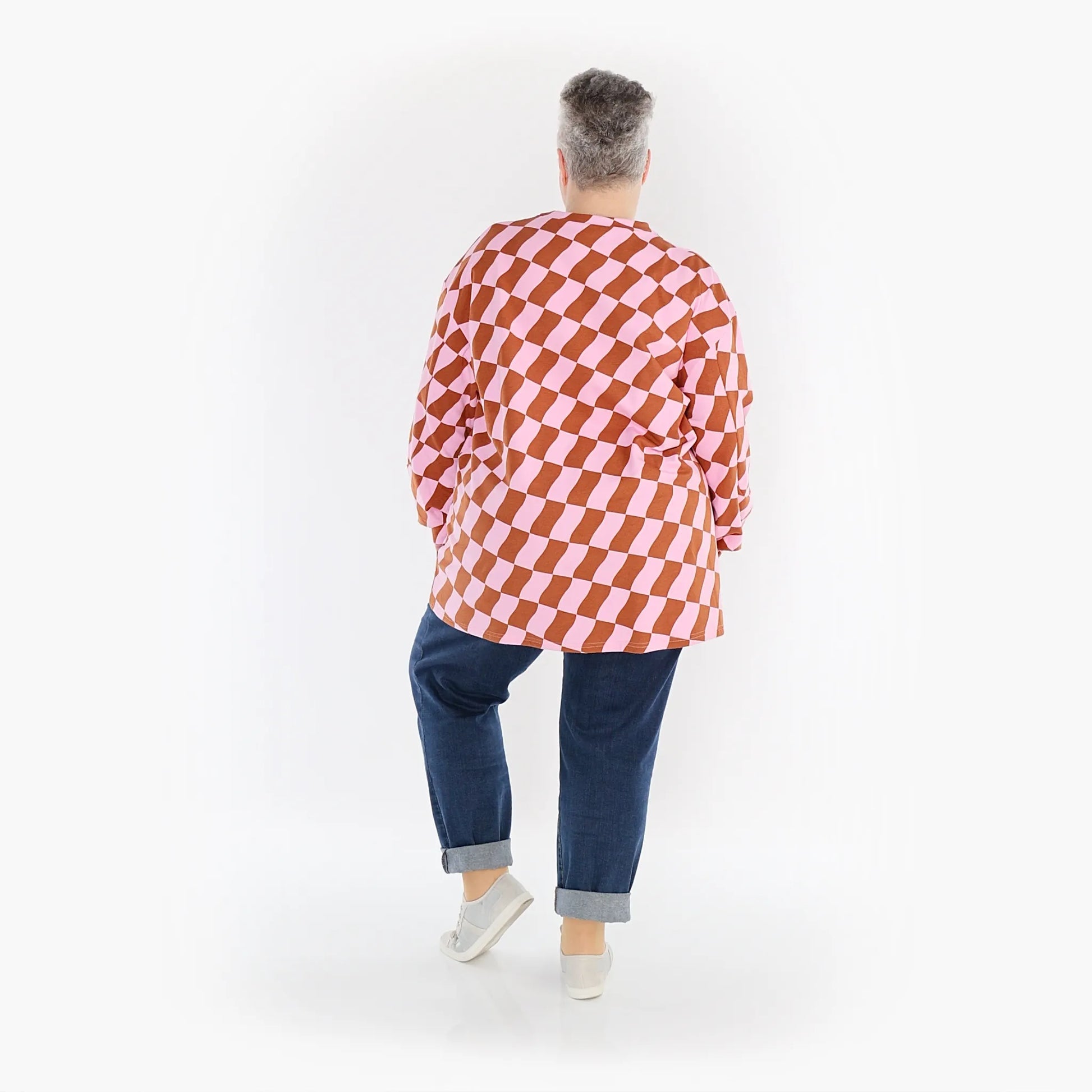 AKH Fashion Shirt in gerader Form, aus Baumwolle, 1427.06987, Pink/Cognac, Kariert, Schick