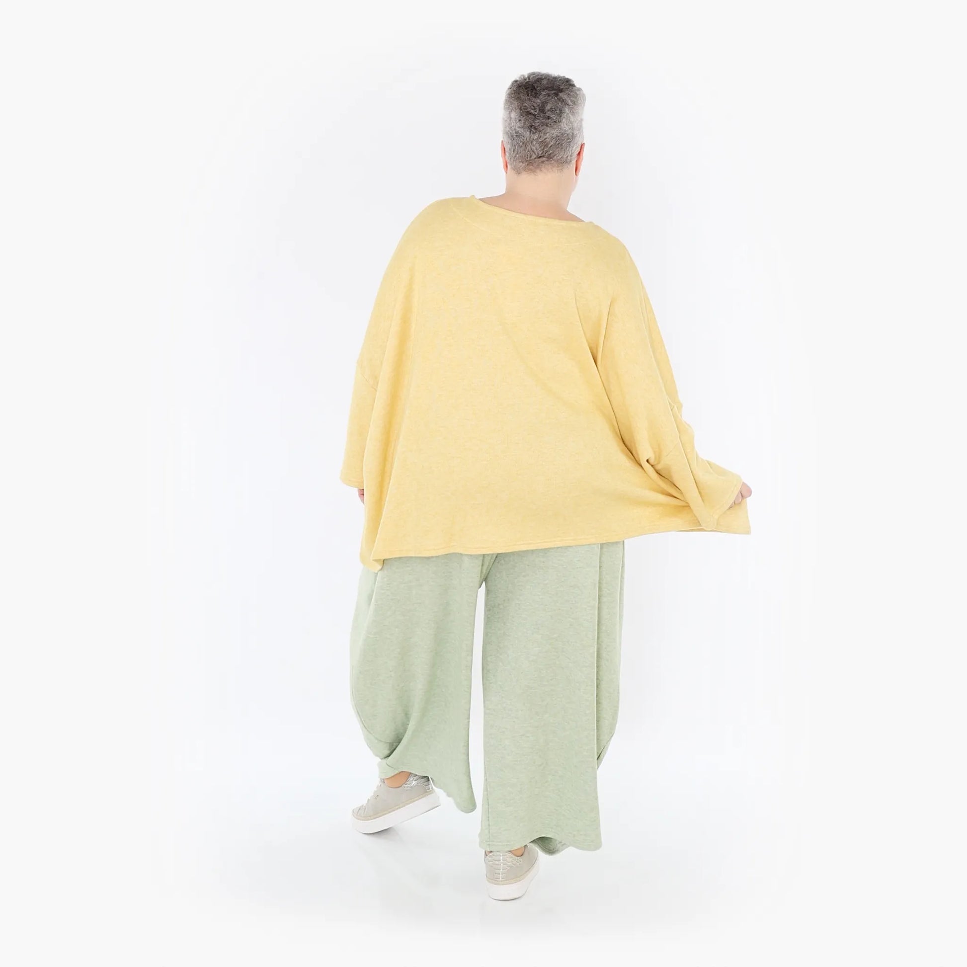 AKH Fashion Bigshirt in kastiger Form, aus Viskose, 1429.06993, LimeGelb, Schick, Modern
