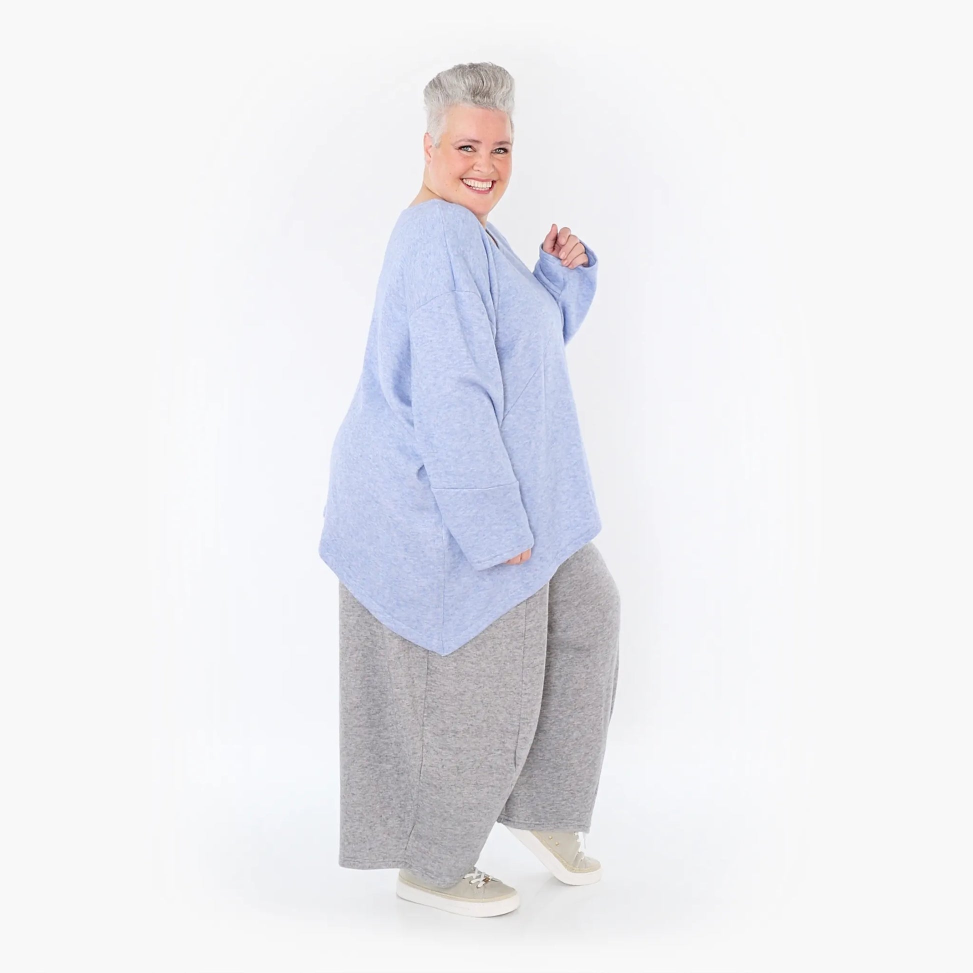 A-Form Bigshirt von AKH Fashion aus Viskose, 1429.07013, Hellblau, Schick, Modern, Bequem