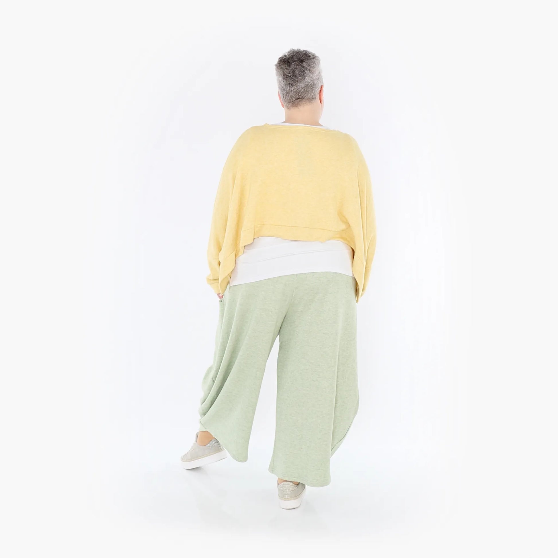 AKH Fashion Bigshirt in kastiger Form, aus Viskose, 1429.07011, LimeGelb, Schick, Modern