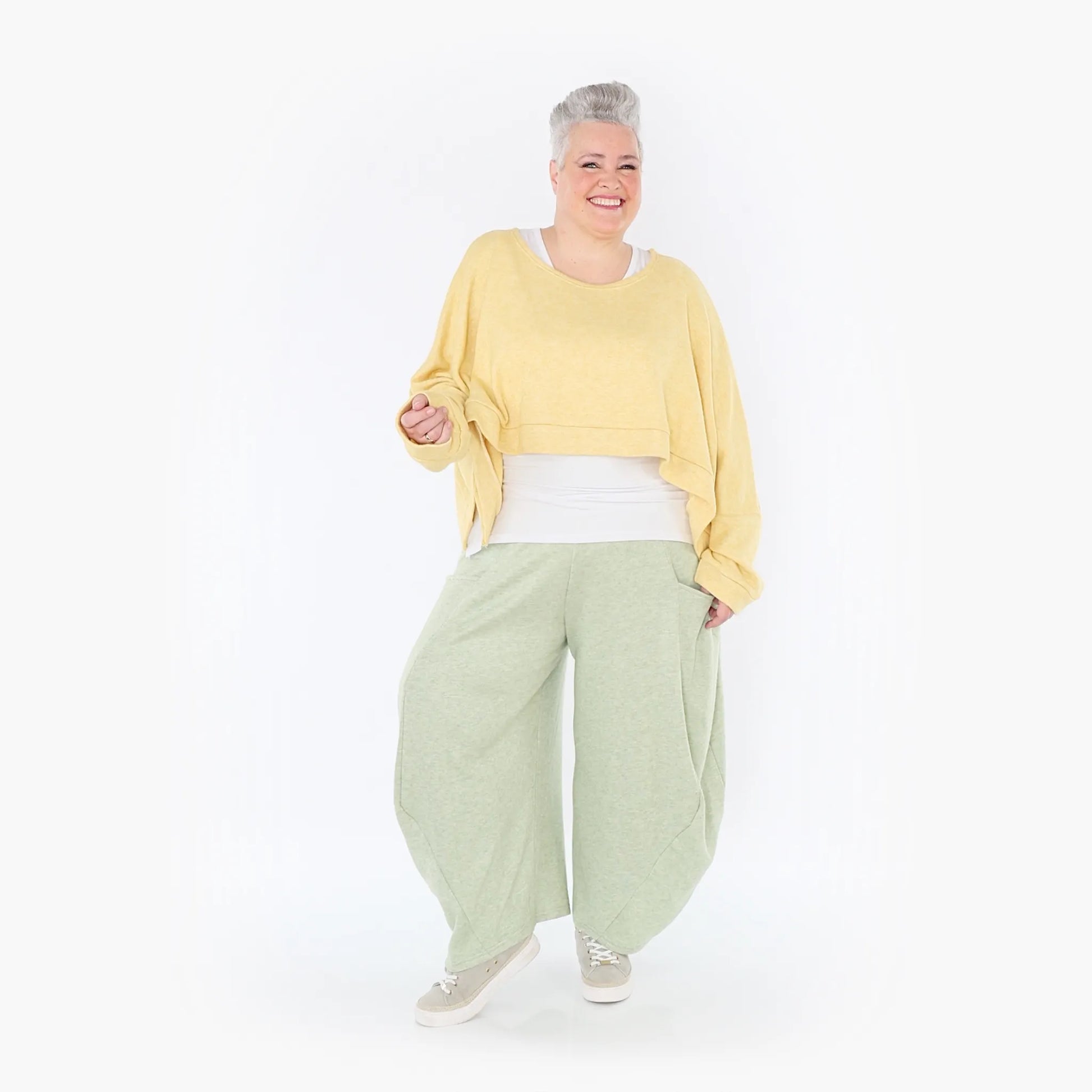 AKH Fashion Bigshirt in kastiger Form, aus Viskose, 1429.07011, LimeGelb, Schick, Modern