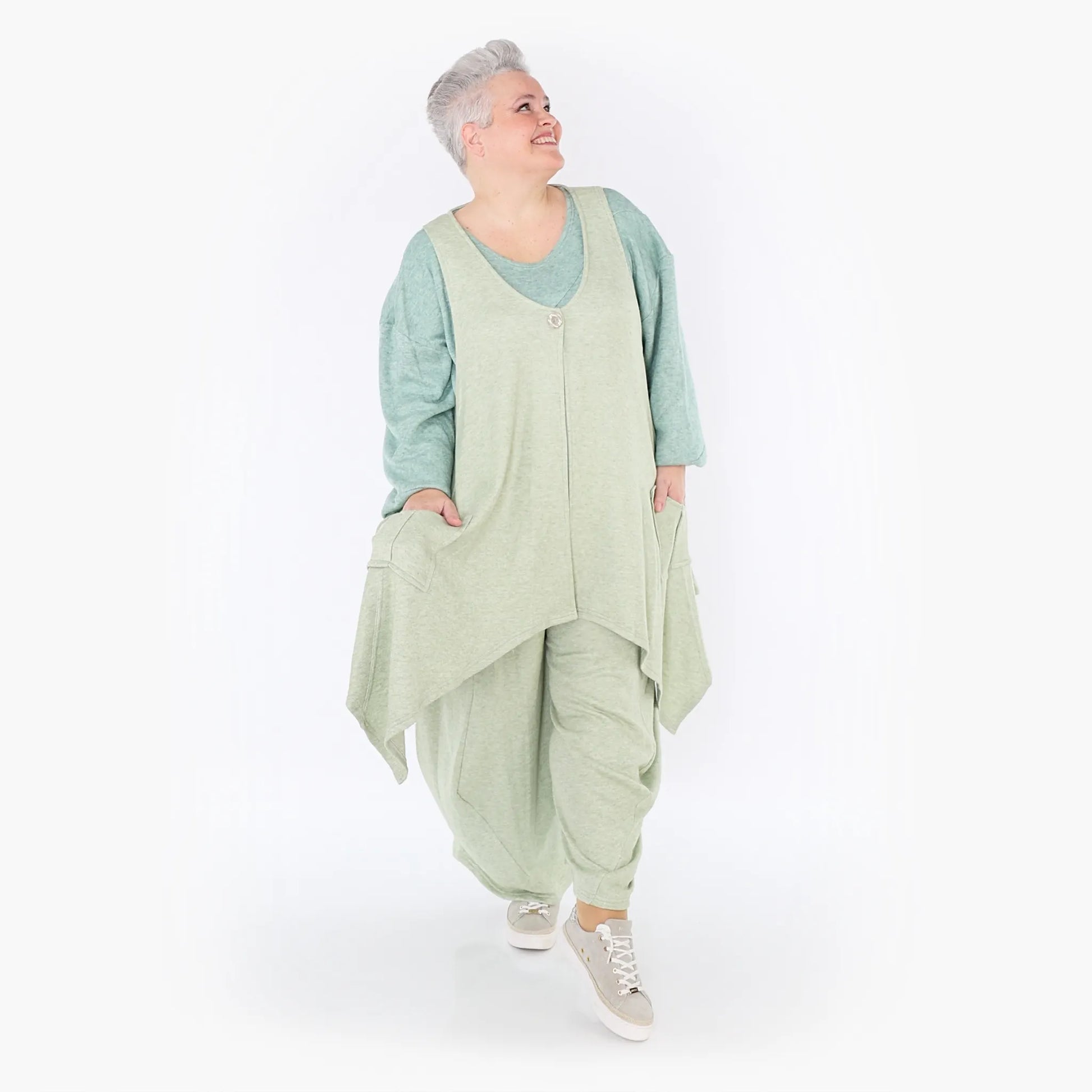 A-Form Weste von AKH Fashion aus Viskose, 1429.00110, Apfelgrün, Schick, Modern, Bequem