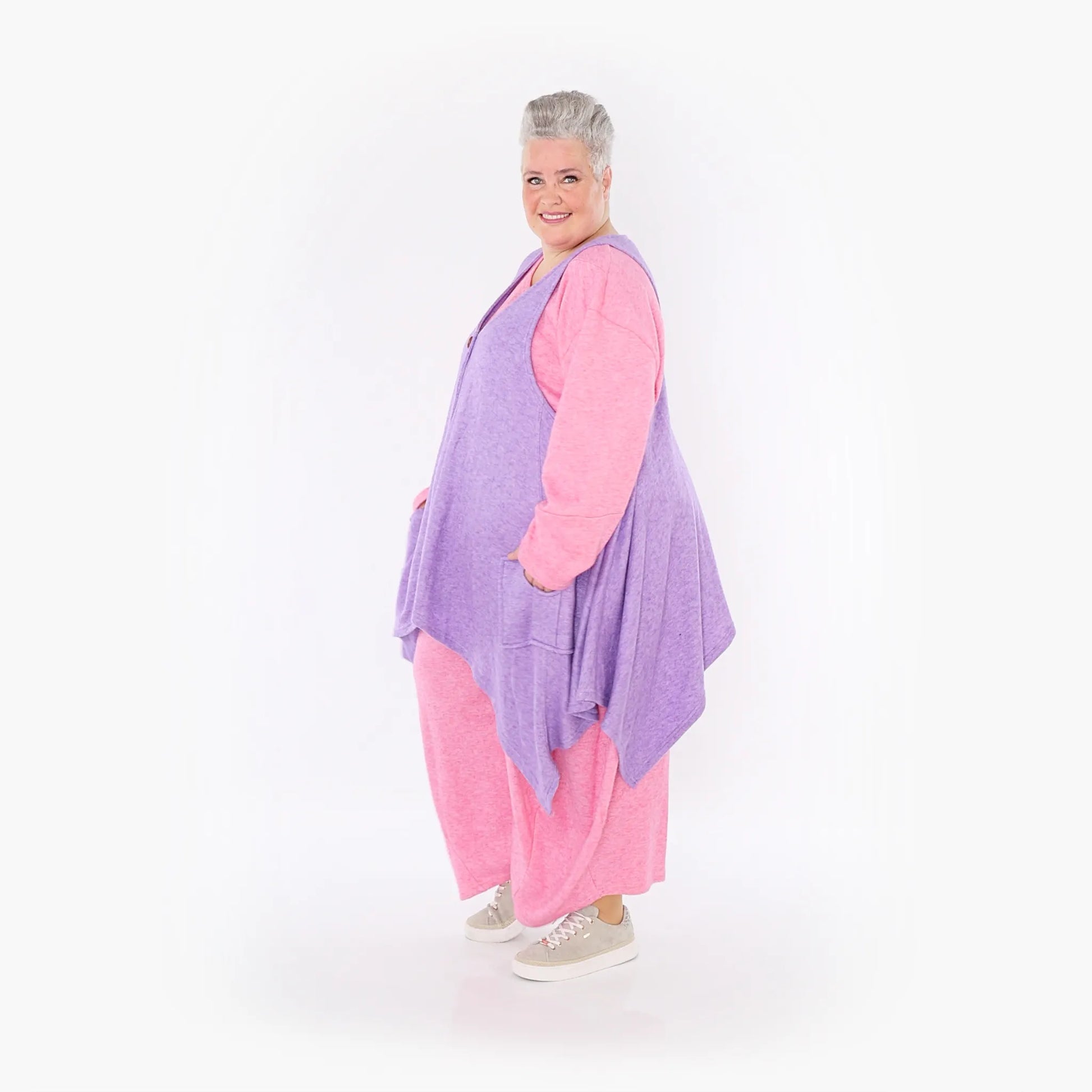 A-Form Weste von AKH Fashion aus Viskose, 1429.00110, Flieder, Schick, Modern, Bequem