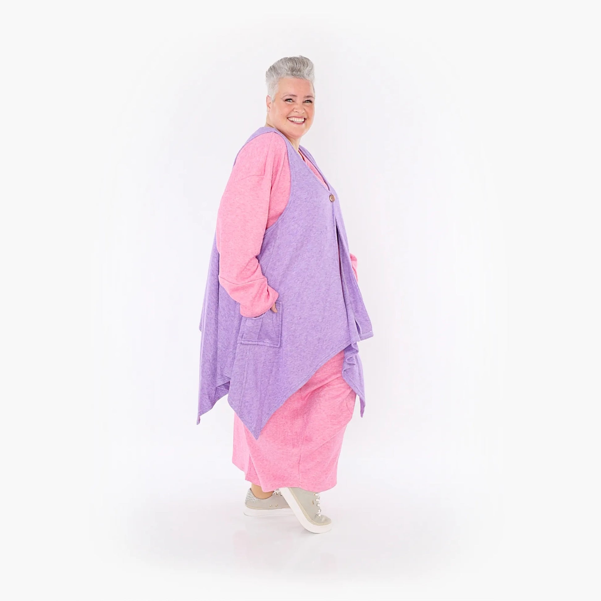 A-Form Weste von AKH Fashion aus Viskose, 1429.00110, Flieder, Schick, Modern, Bequem