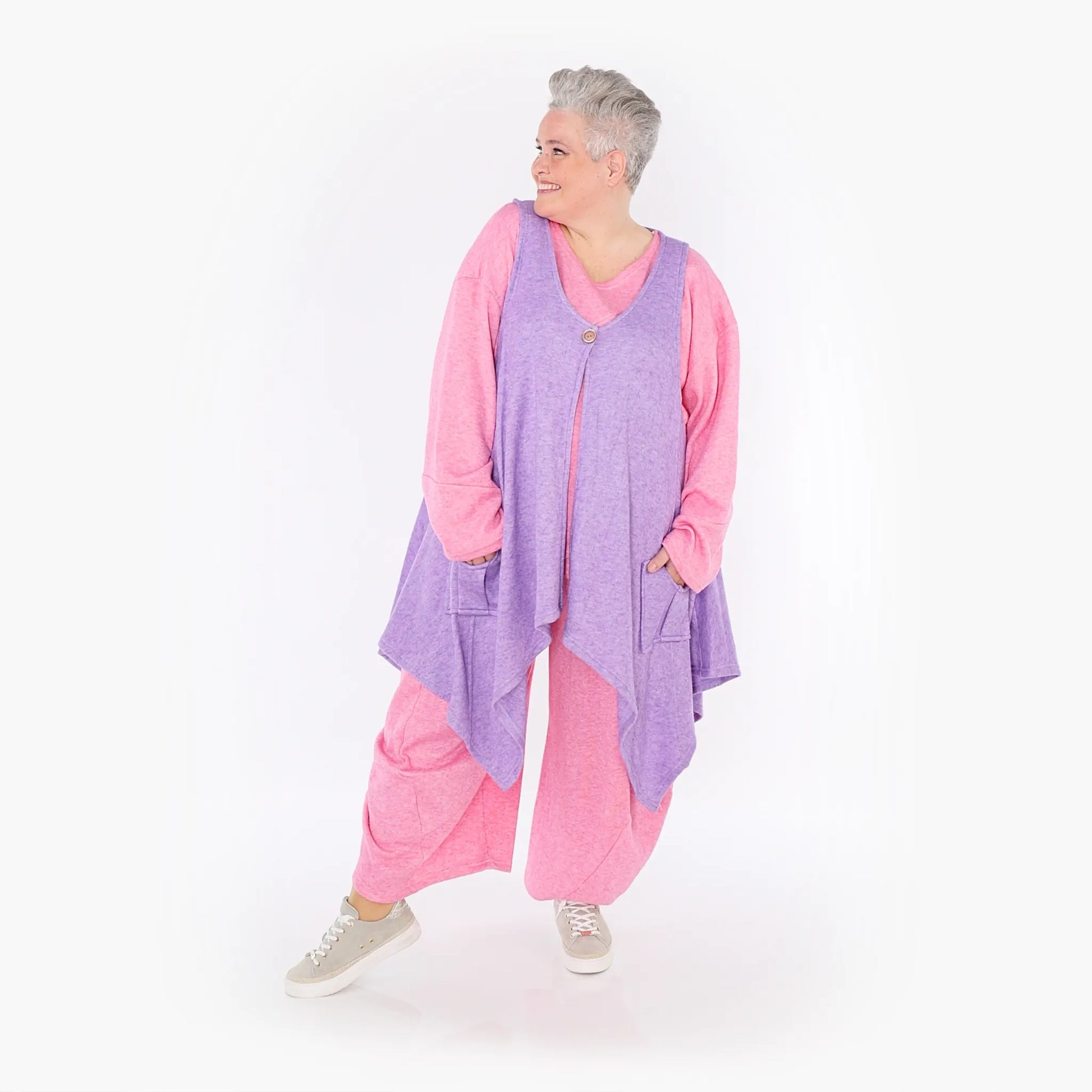 A-Form Weste von AKH Fashion aus Viskose, 1429.00110, Flieder, Schick, Modern, Bequem