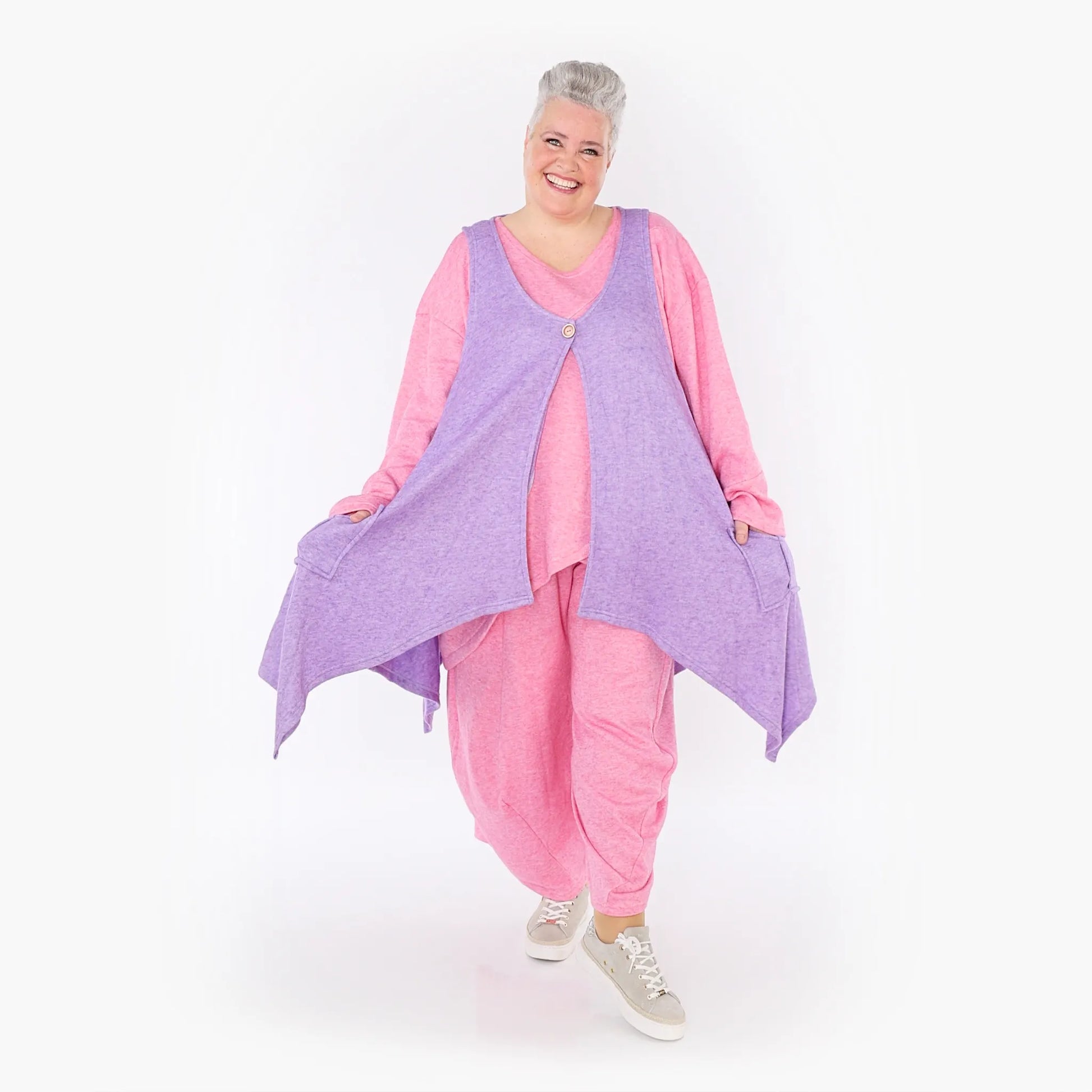 A-Form Weste von AKH Fashion aus Viskose, 1429.00110, Flieder, Schick, Modern, Bequem