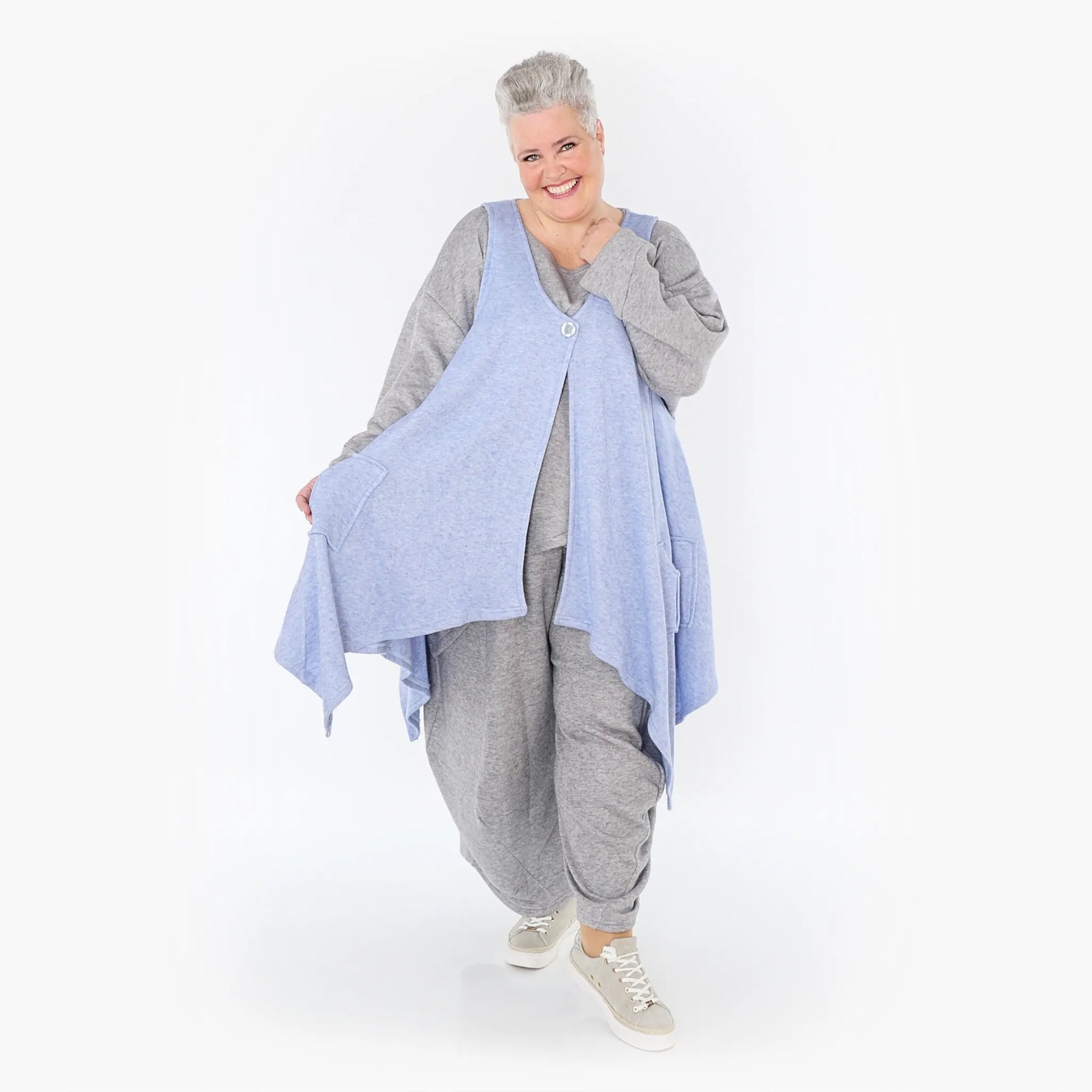 A-Form Weste von AKH Fashion aus Viskose, 1429.00110, Hellblau, Schick, Modern, Bequem