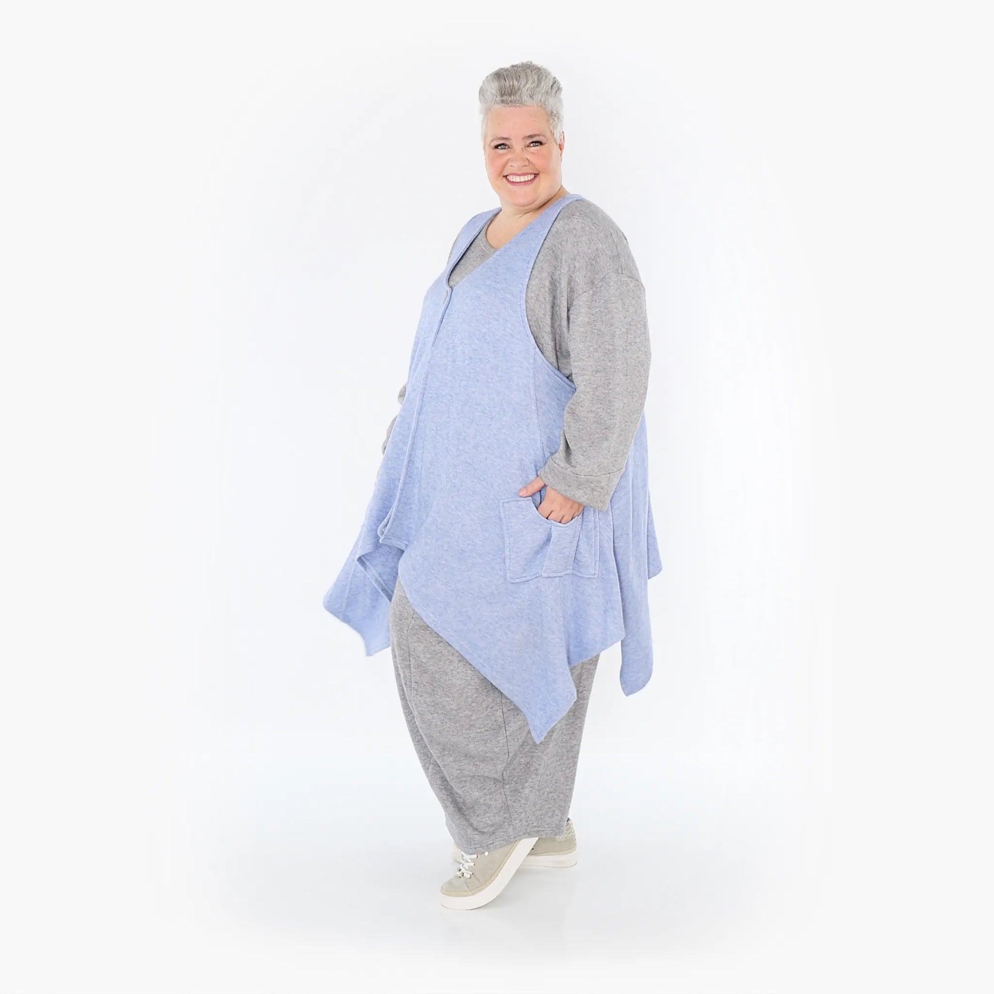 A-Form Weste von AKH Fashion aus Viskose, 1429.00110, Hellblau, Schick, Modern, Bequem