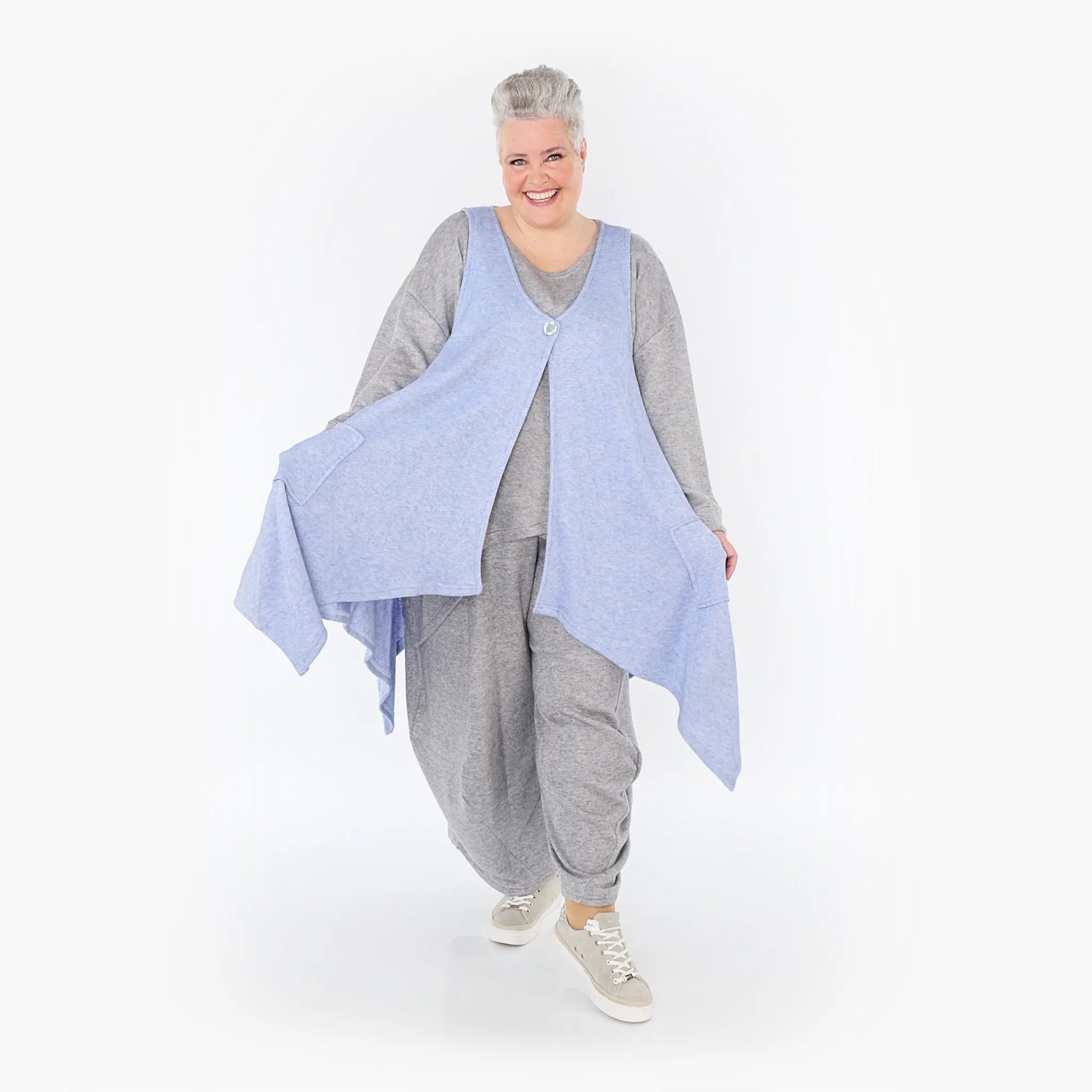 A-Form Weste von AKH Fashion aus Viskose, 1429.00110, Hellblau, Schick, Modern, Bequem