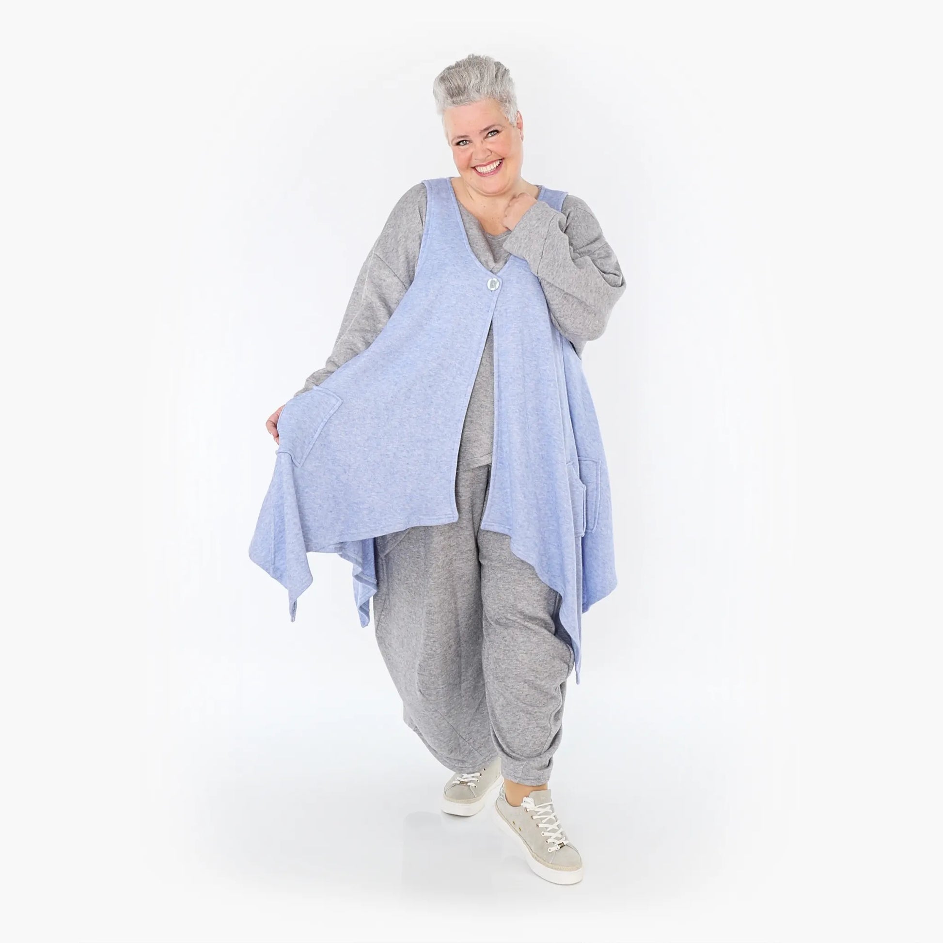 A-Form Weste von AKH Fashion aus Viskose, 1429.00110, Hellblau, Schick, Modern, Bequem