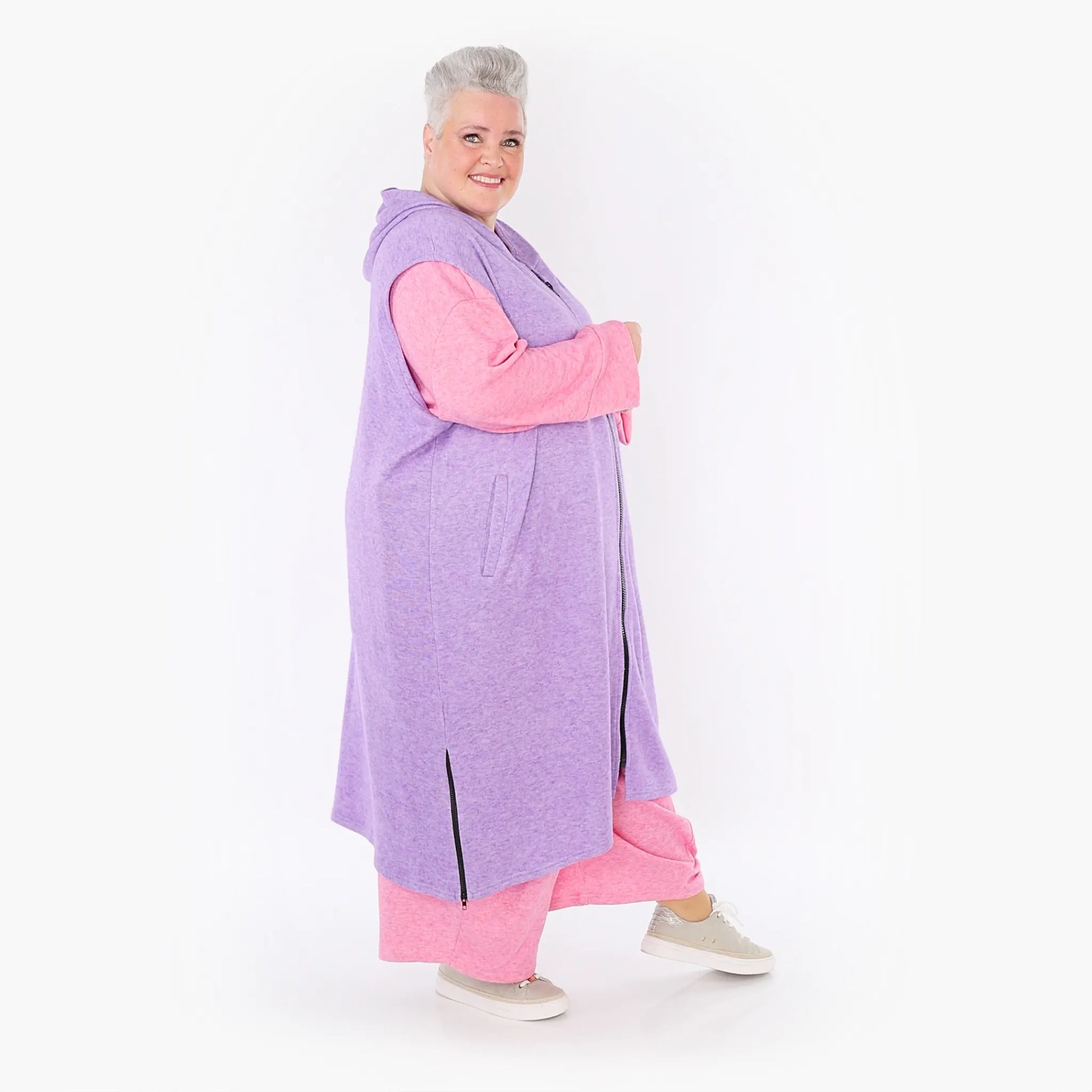 AKH Fashion Weste in gerader Form, aus Viskose, 1429.06879, Flieder, Schick, Modern