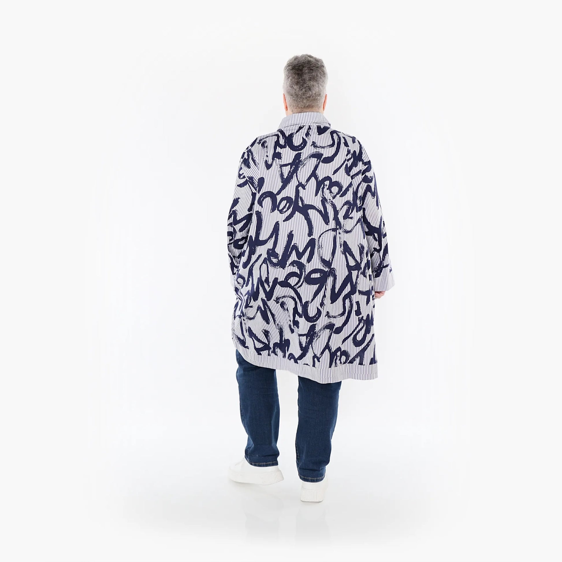A-Form Bluse von AKH Fashion aus Baumwolle, 1435.07010, Blau/Weiß, Vichy-Streifen, Schick
