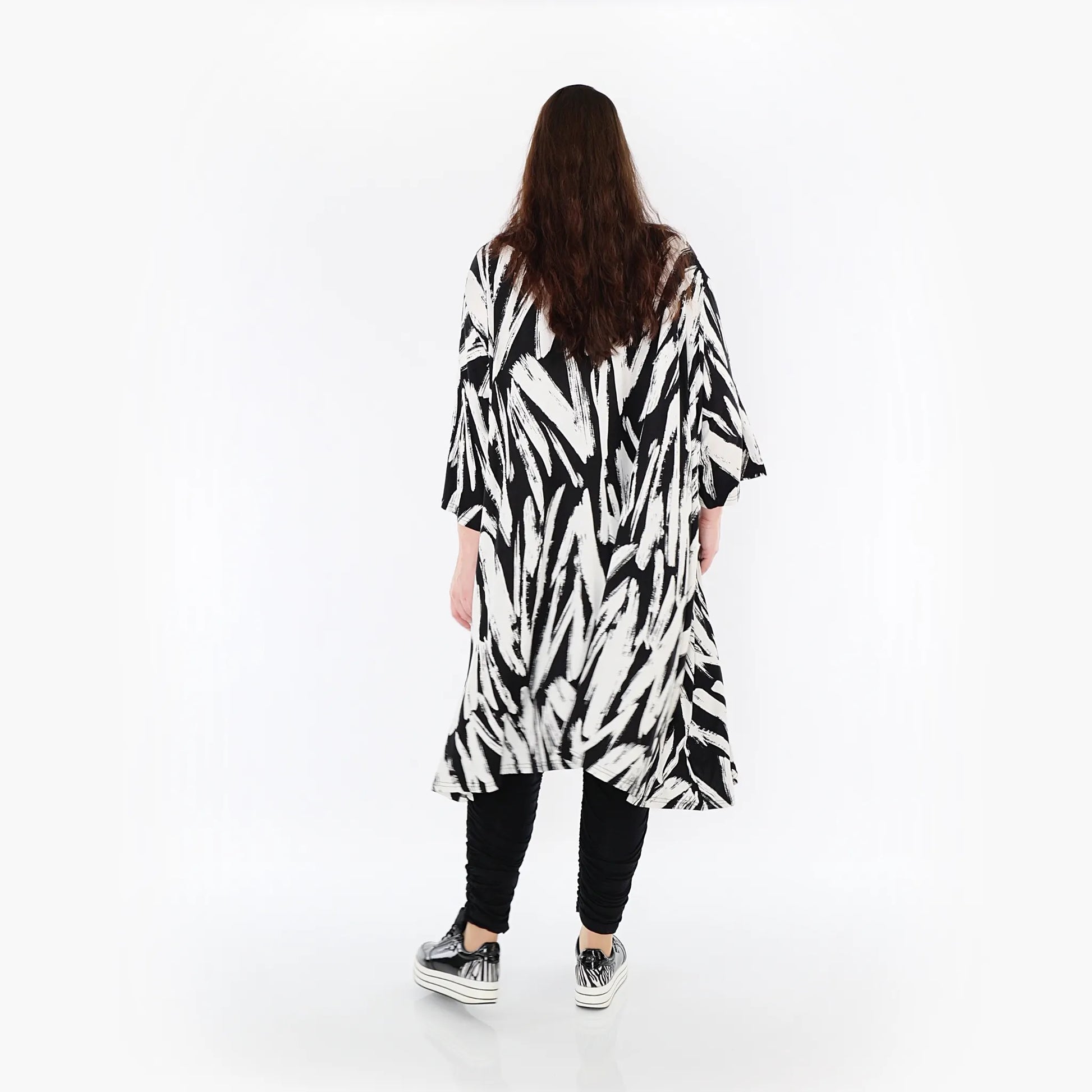 A-Form Kleid von AKH Fashion aus Viskose, 1439.07022, Weiß/Schwarz, Schick, Modern, Bequem