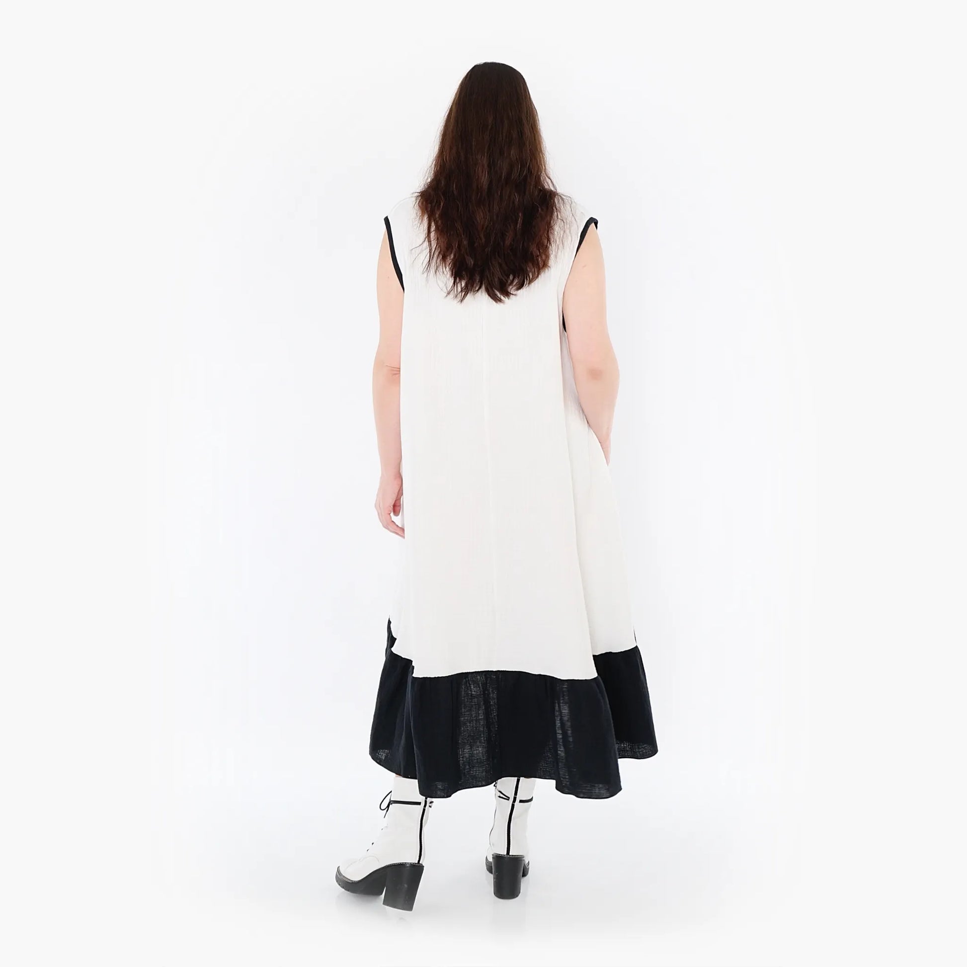 A-Form Kleid von AKH Fashion aus Baumwolle, 1440.07023, Schwarz/Weiß, Schick, Modern