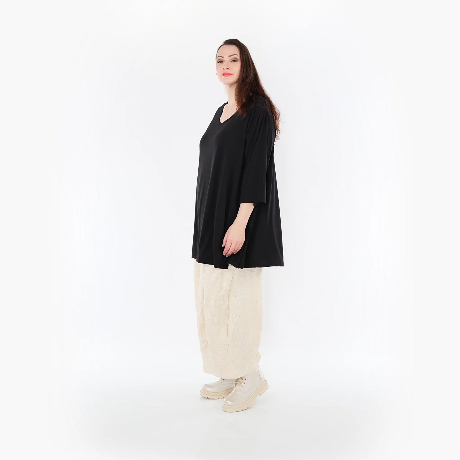 Ballonhose von AKH Fashion aus Baumwolle, 1447.08069, Ecru, Streifen, Schick, Modern