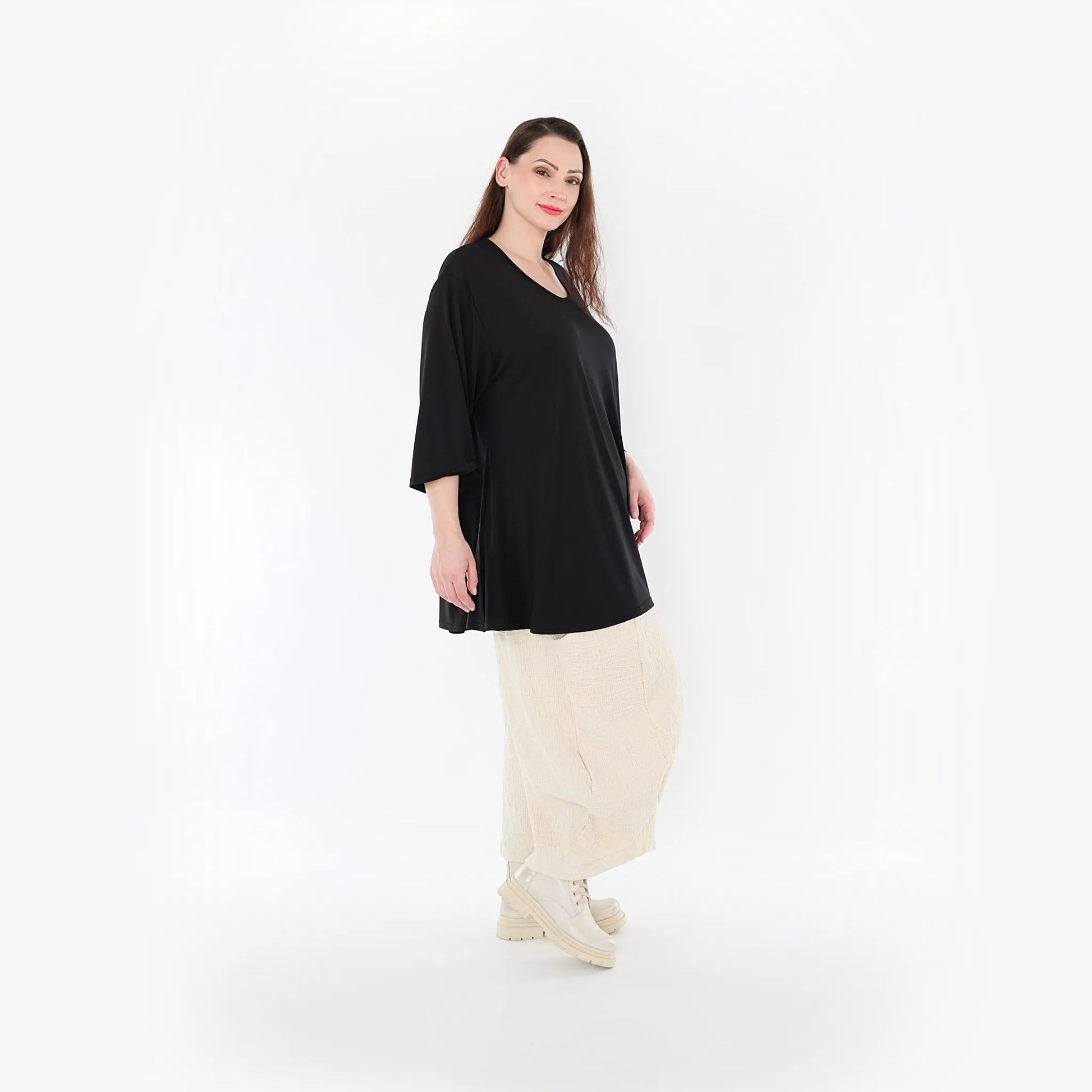 Ballonhose von AKH Fashion aus Baumwolle, 1447.08069, Ecru, Streifen, Schick, Modern