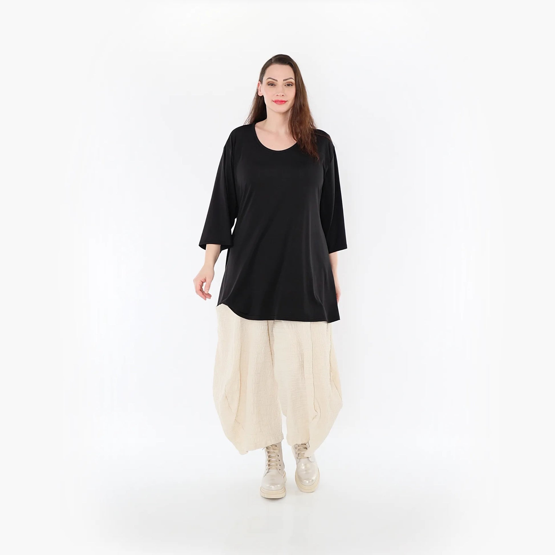 Ballonhose von AKH Fashion aus Baumwolle, 1447.08069, Ecru, Streifen, Schick, Modern