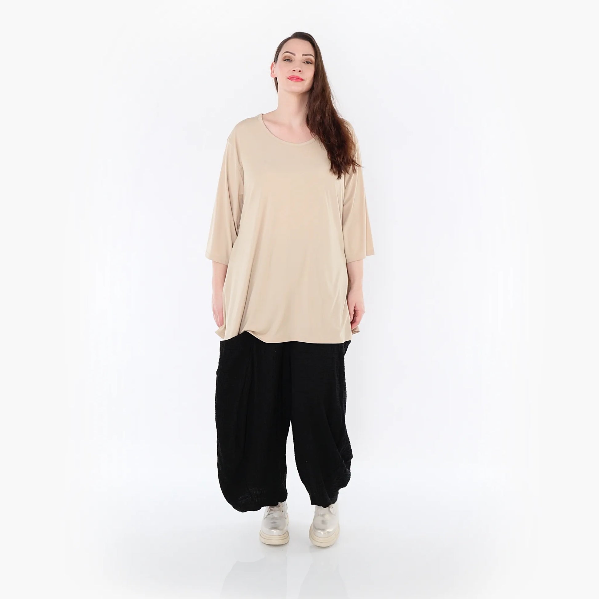 Ballonhose von AKH Fashion aus Baumwolle, 1447.08069, Schwarz, Streifen, Schick, Modern