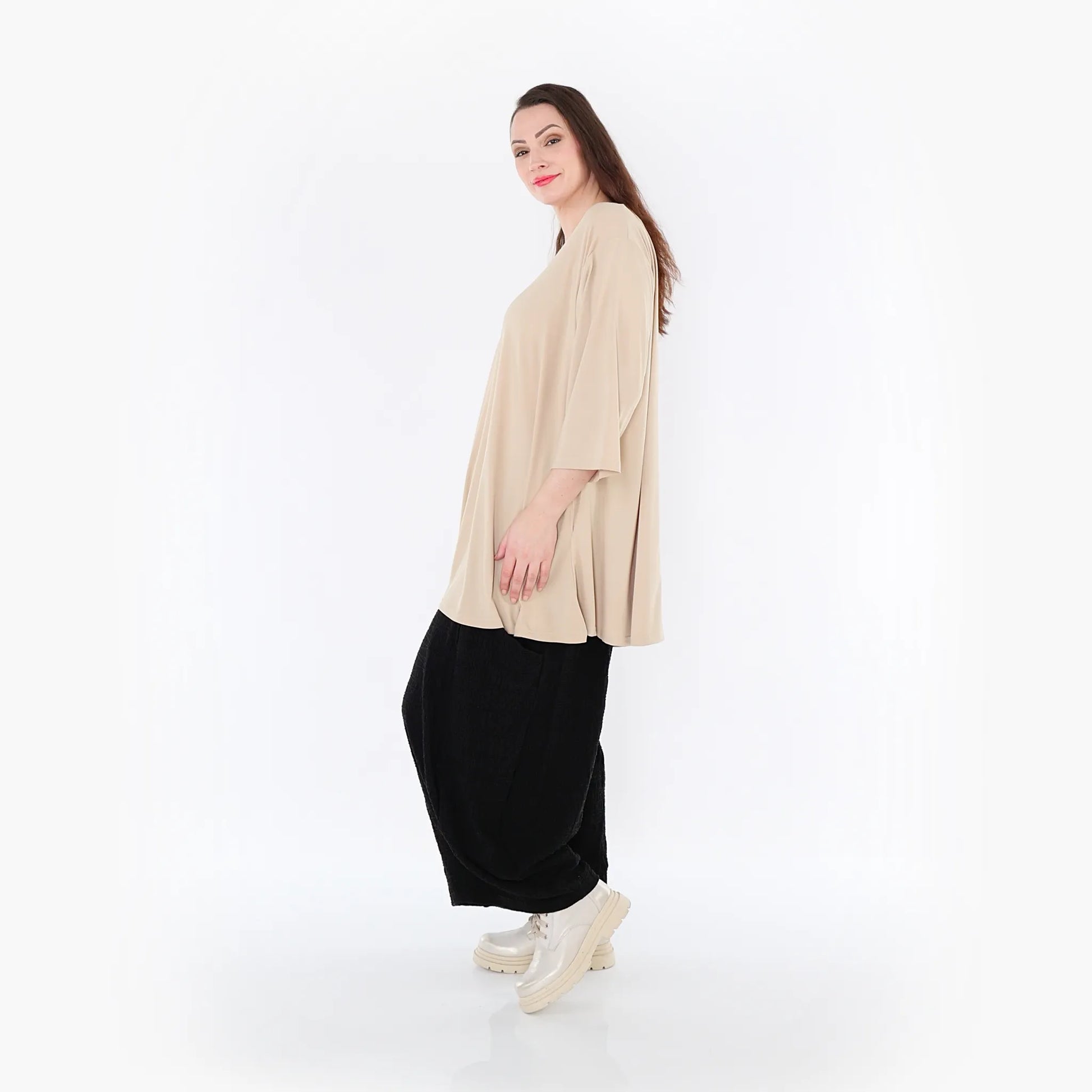 Ballonhose von AKH Fashion aus Baumwolle, 1447.08069, Schwarz, Streifen, Schick, Modern