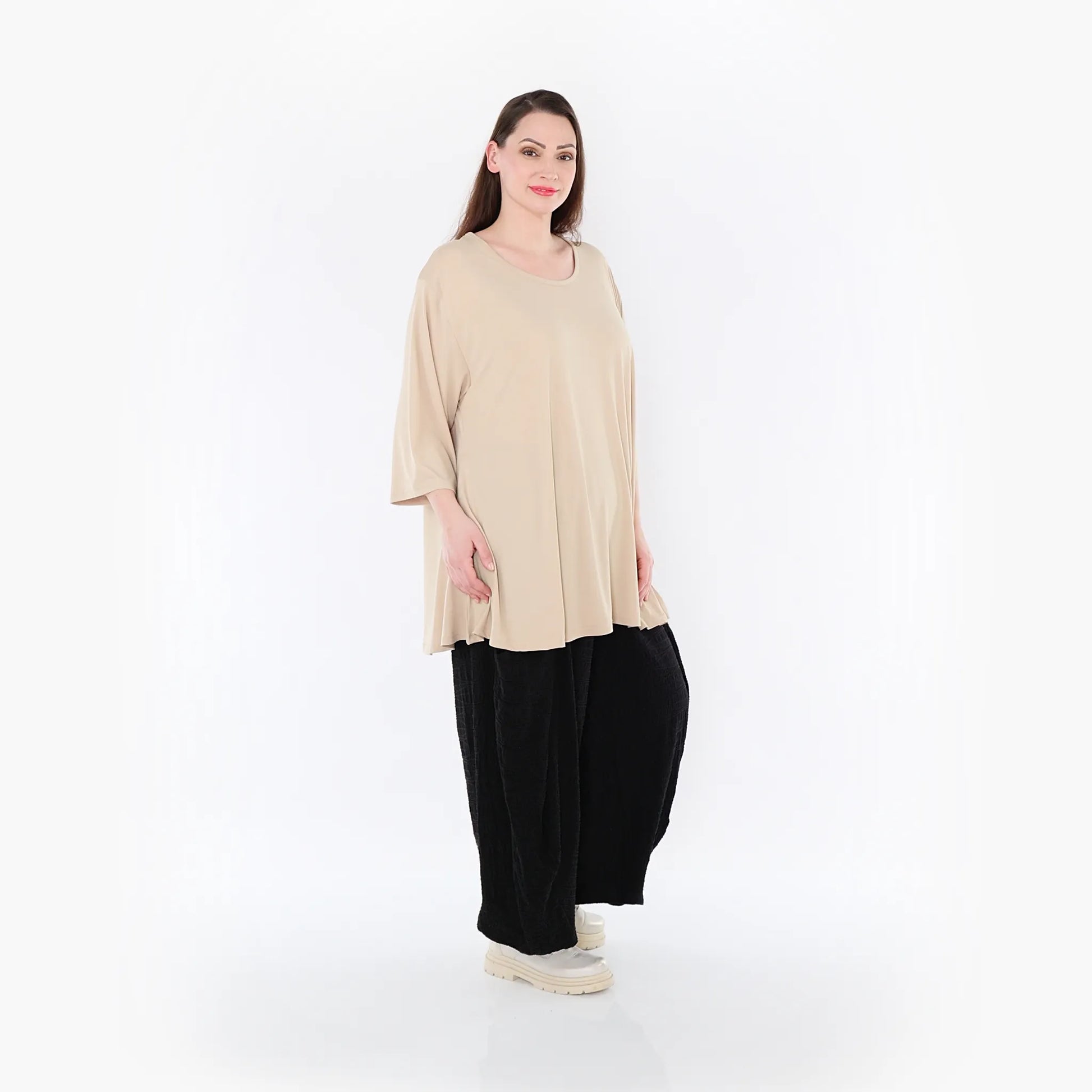 Ballonhose von AKH Fashion aus Baumwolle, 1447.08069, Schwarz, Streifen, Schick, Modern