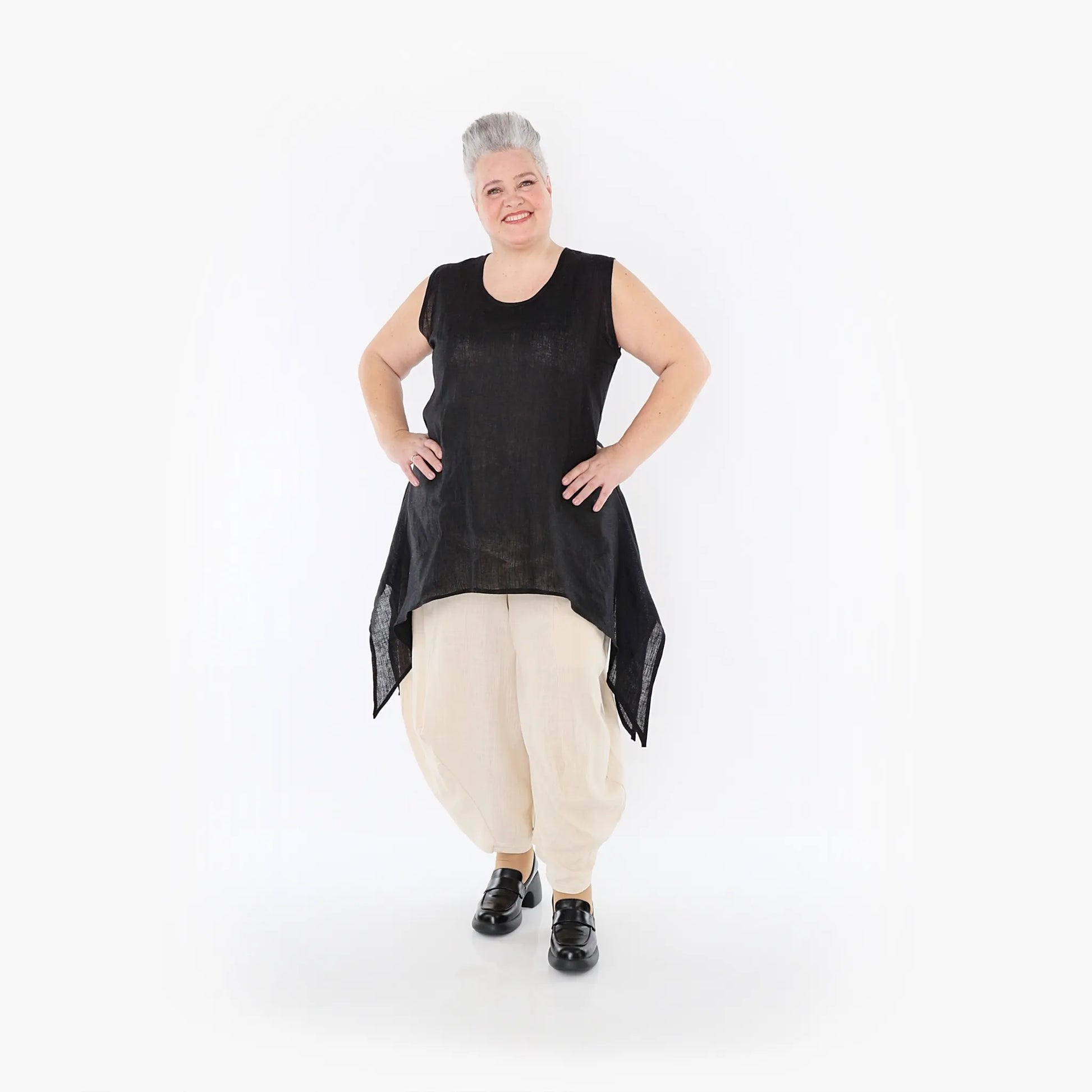 Ballonhose von AKH Fashion aus Viskose, 1468.08069, Beige, Ausgefallen, Zeitlos, Schick