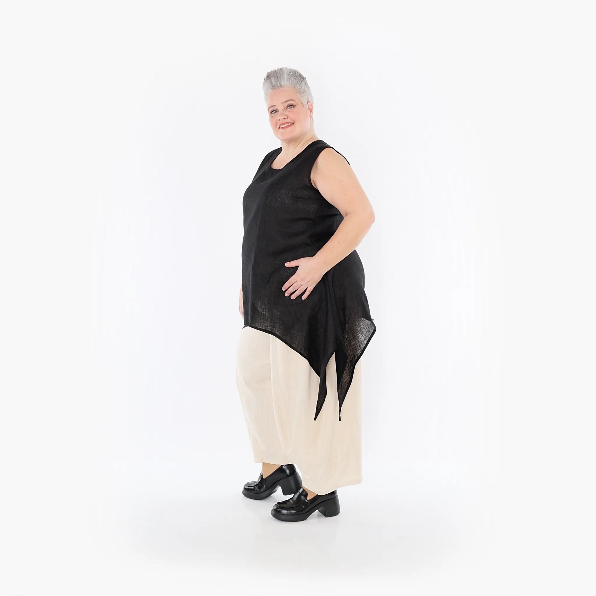 Ballonhose von AKH Fashion aus Viskose, 1468.08069, Beige, Ausgefallen, Zeitlos, Schick