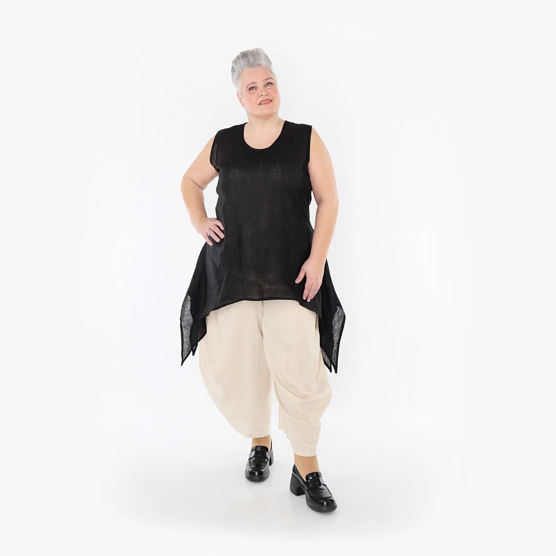 Ballonhose von AKH Fashion aus Viskose, 1468.08069, Beige, Ausgefallen, Zeitlos, Schick