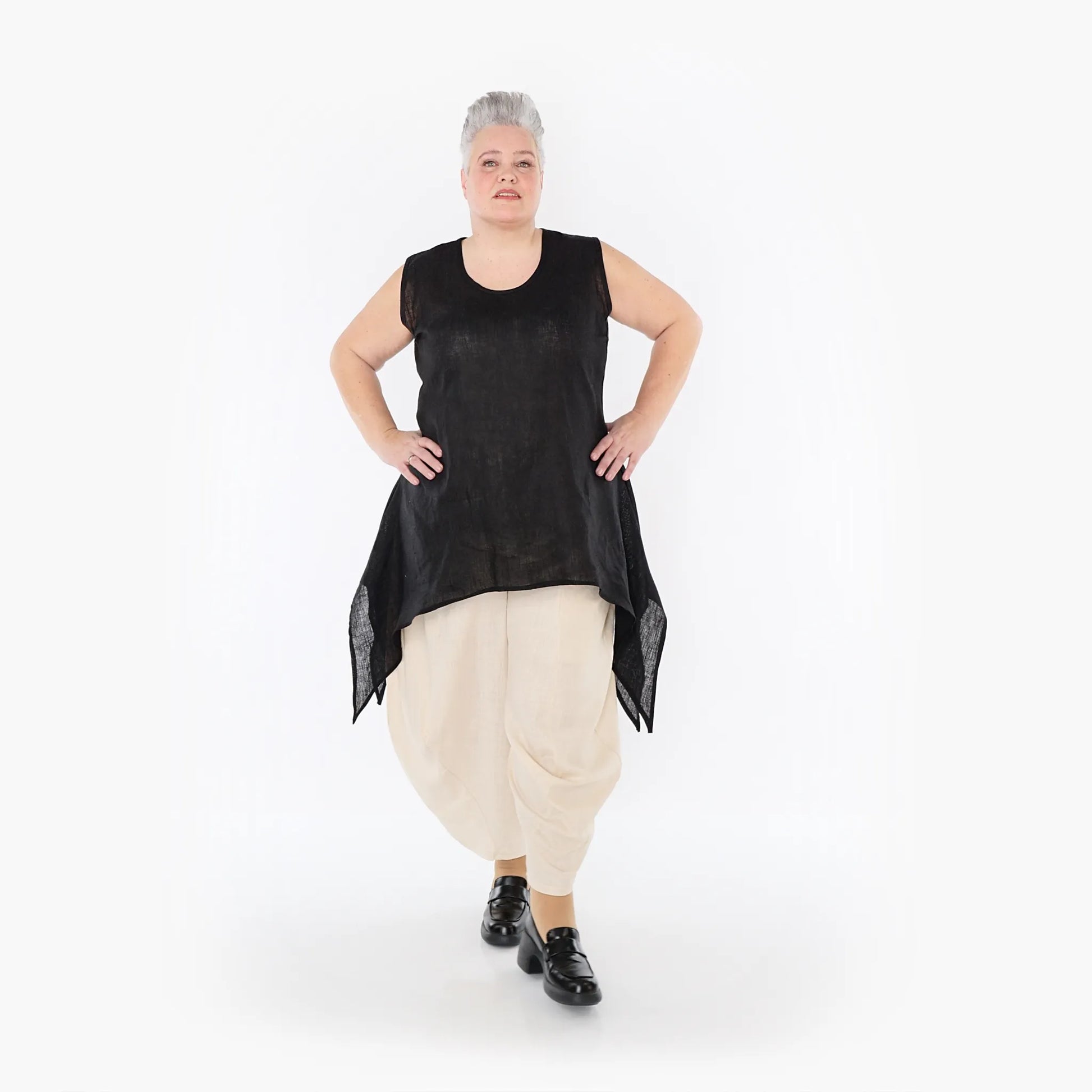 Ballonhose von AKH Fashion aus Viskose, 1468.08069, Beige, Ausgefallen, Zeitlos, Schick