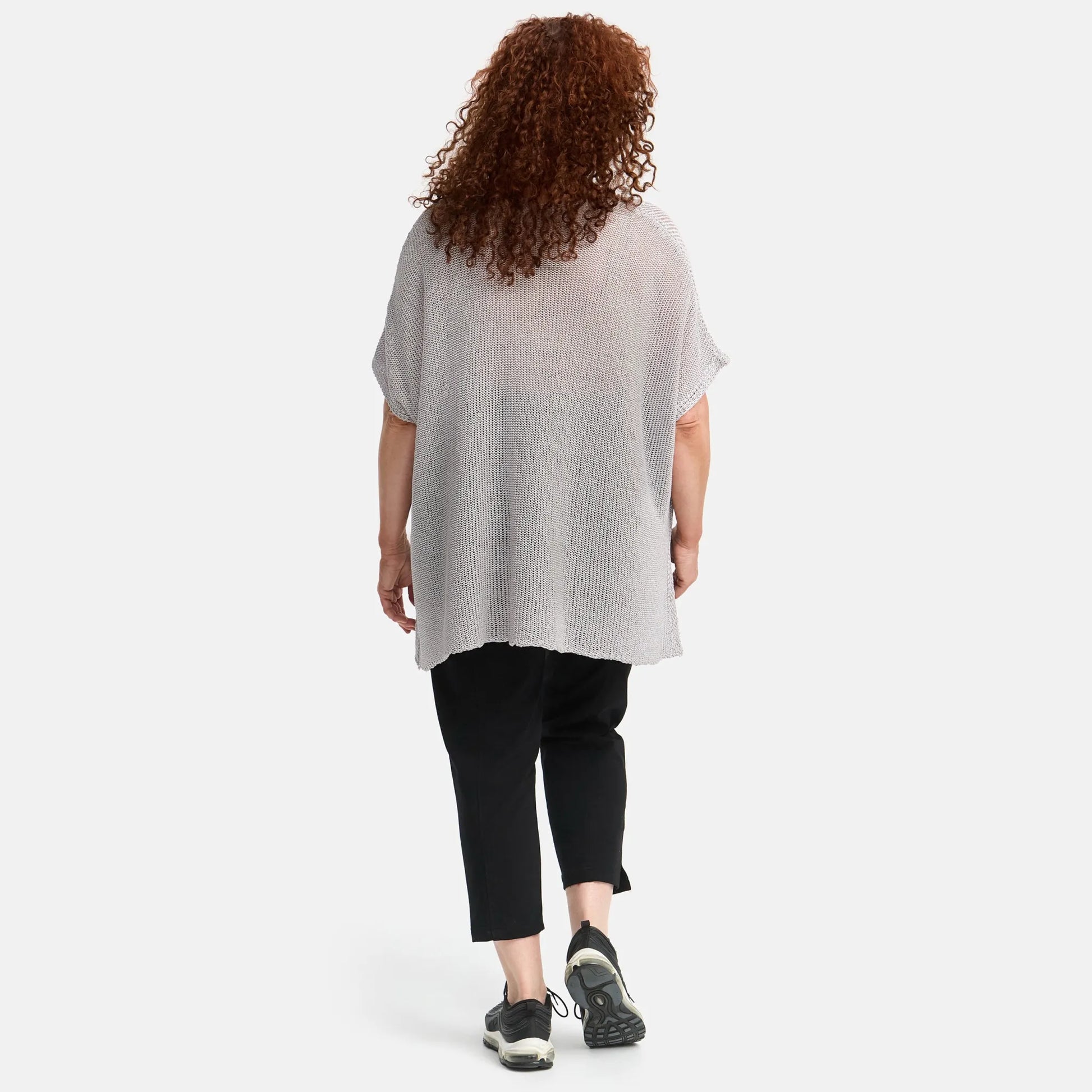 Amandine Pullover in kastiger Form, aus Baumwolle, A2801, Ecru, Schick, Modern, Bequem