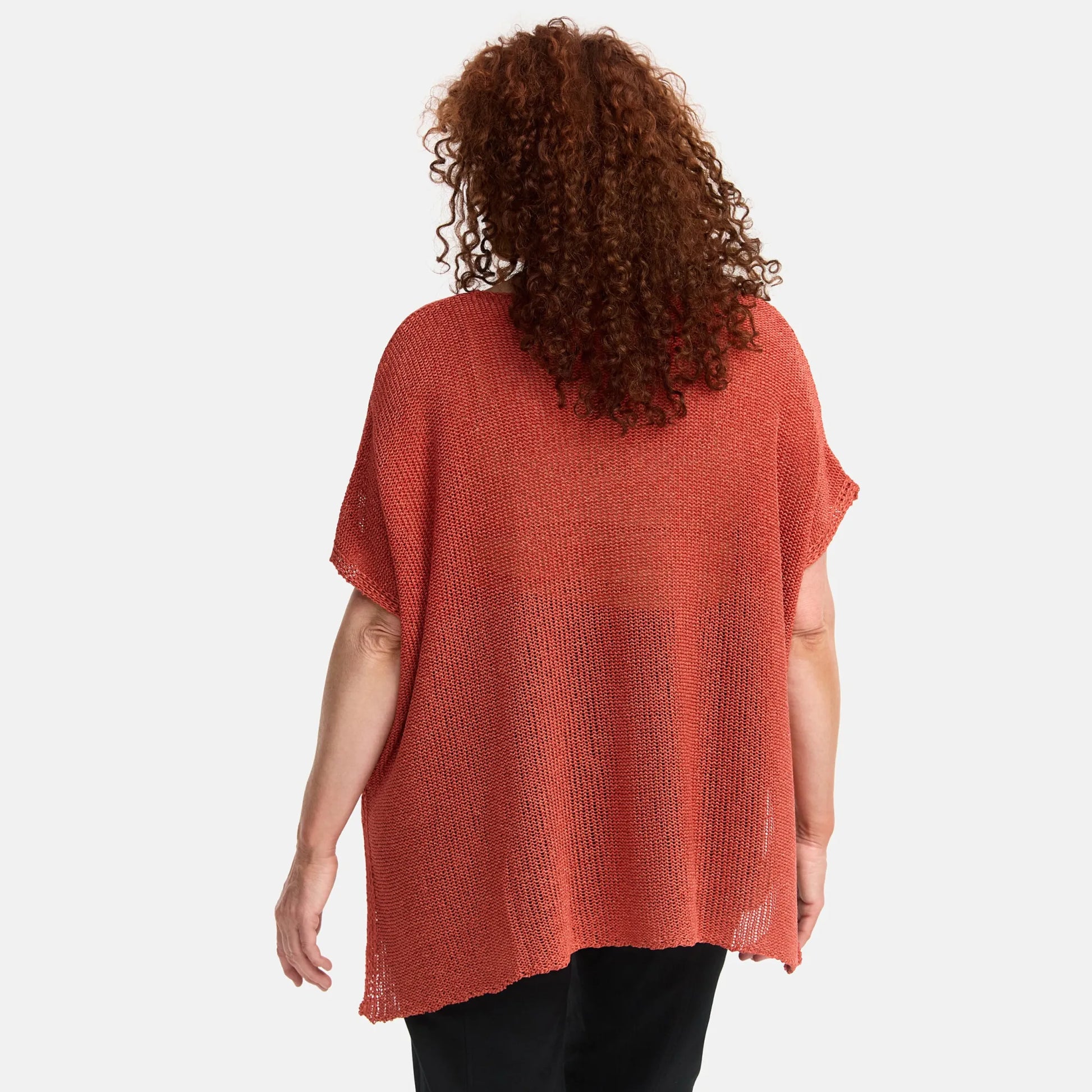 Amandine Pullover in kastiger Form, aus Baumwolle, A2801, Pink, Schick, Modern, Bequem