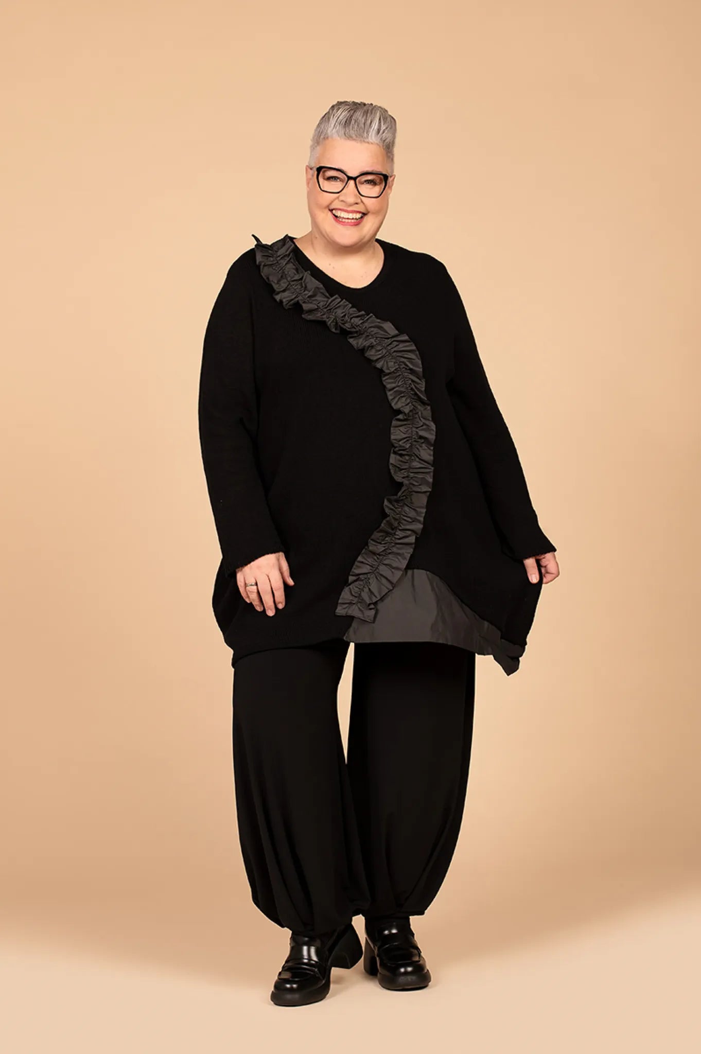 Ballon Bigshirt von AKH Premium aus Baumwolle, 1446.02516, Schwarz, Schick, Modern, Bequem