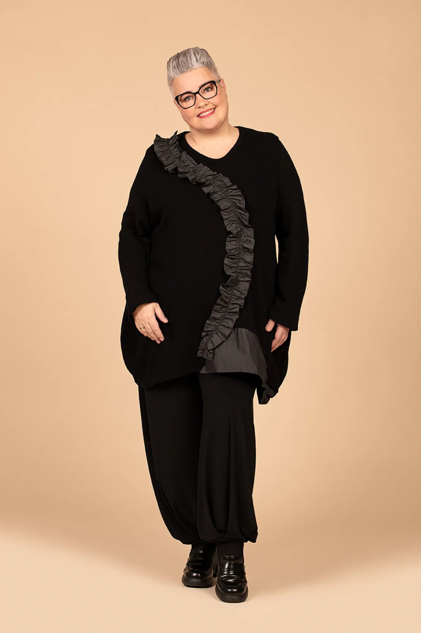 Ballon Bigshirt von AKH Premium aus Baumwolle, 1446.02516, Schwarz, Schick, Modern, Bequem