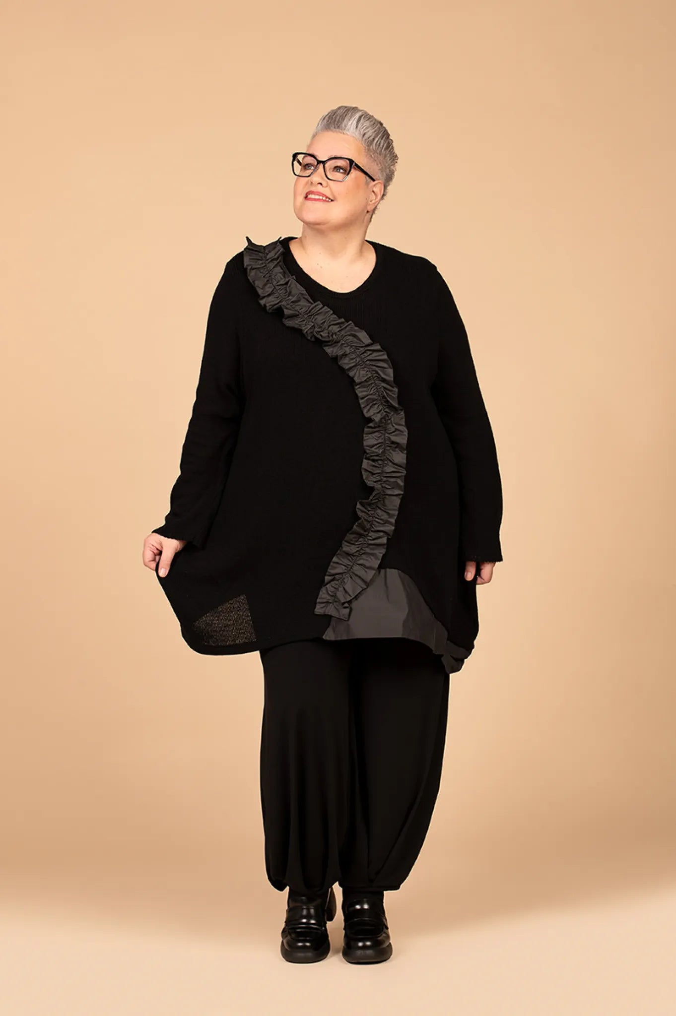 Ballon Bigshirt von AKH Premium aus Baumwolle, 1446.02516, Schwarz, Schick, Modern, Bequem