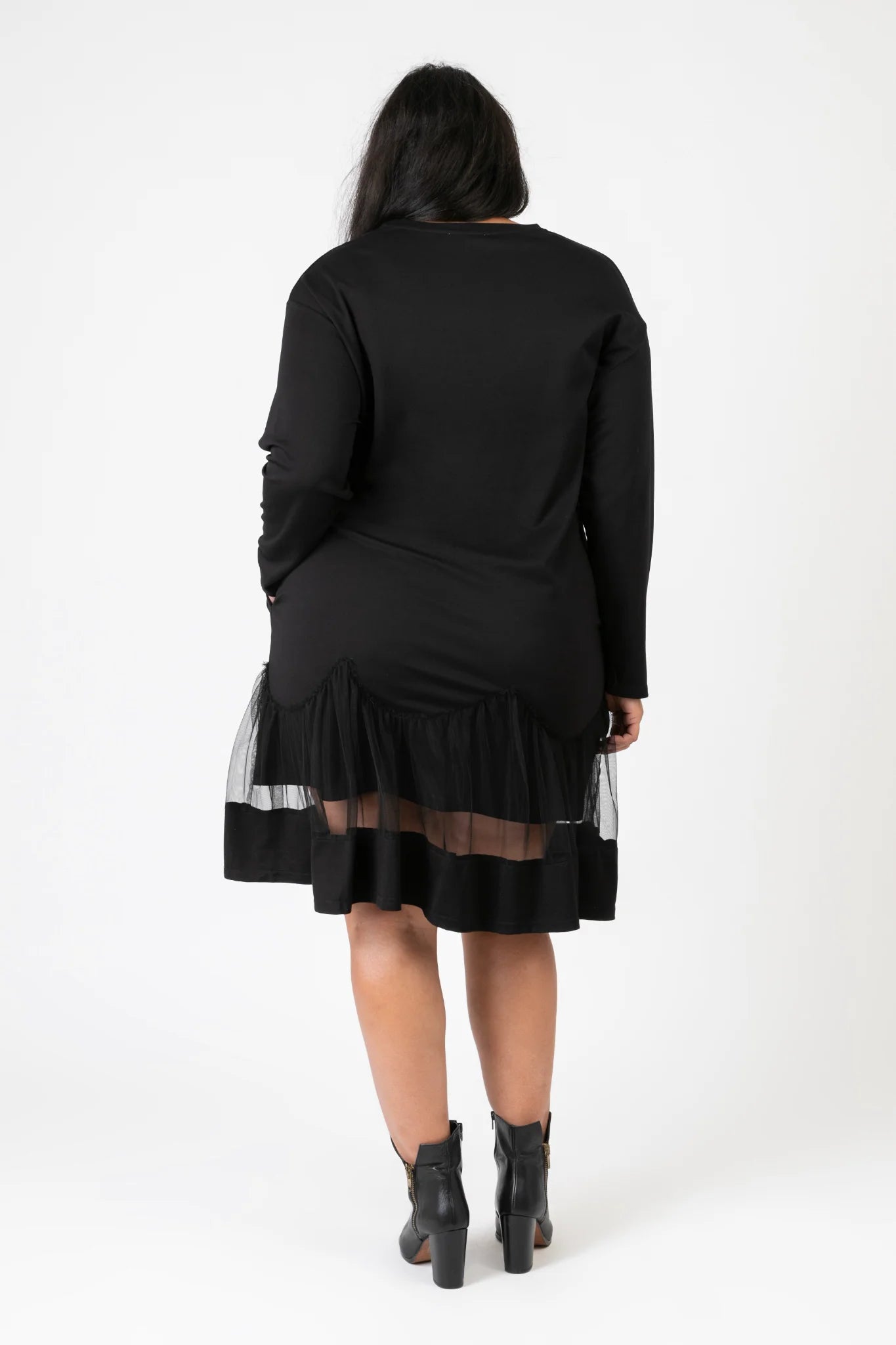 Pomme Rouge Kleid in gerader Form, aus Viskose, C6630, Schwarz-Multi, Muster, Schick