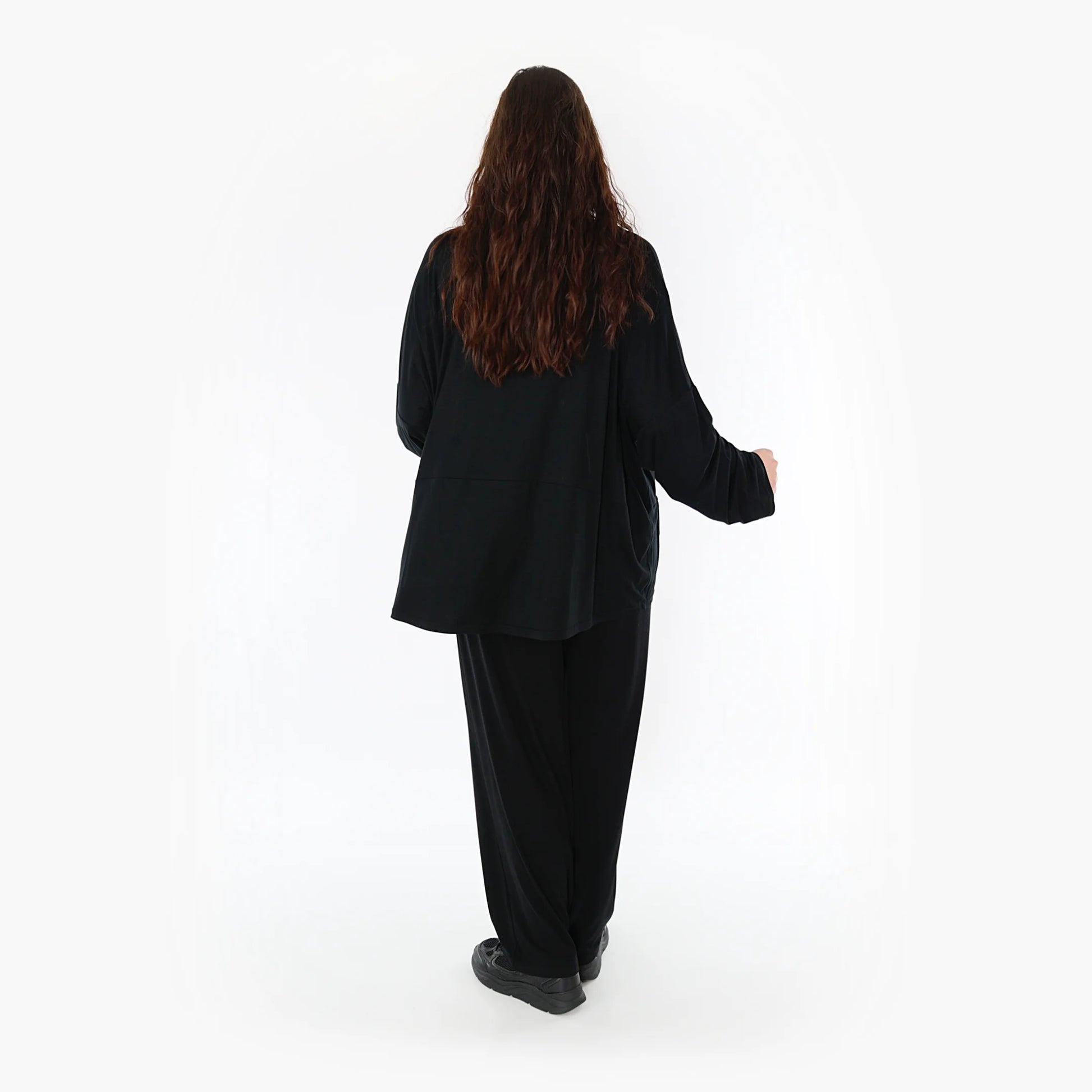 AKH Fashion Bigshirt in kastiger Form, aus Viskose, 1233.6888L, Schwarz, Schick, Modern
