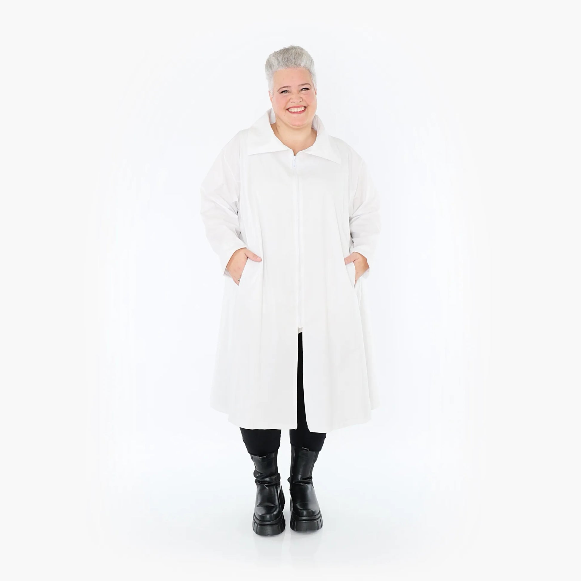A-Form Bluse von AKH Fashion aus Baumwolle, 1223.06606, Weiß, Schick, Modern, Bequem