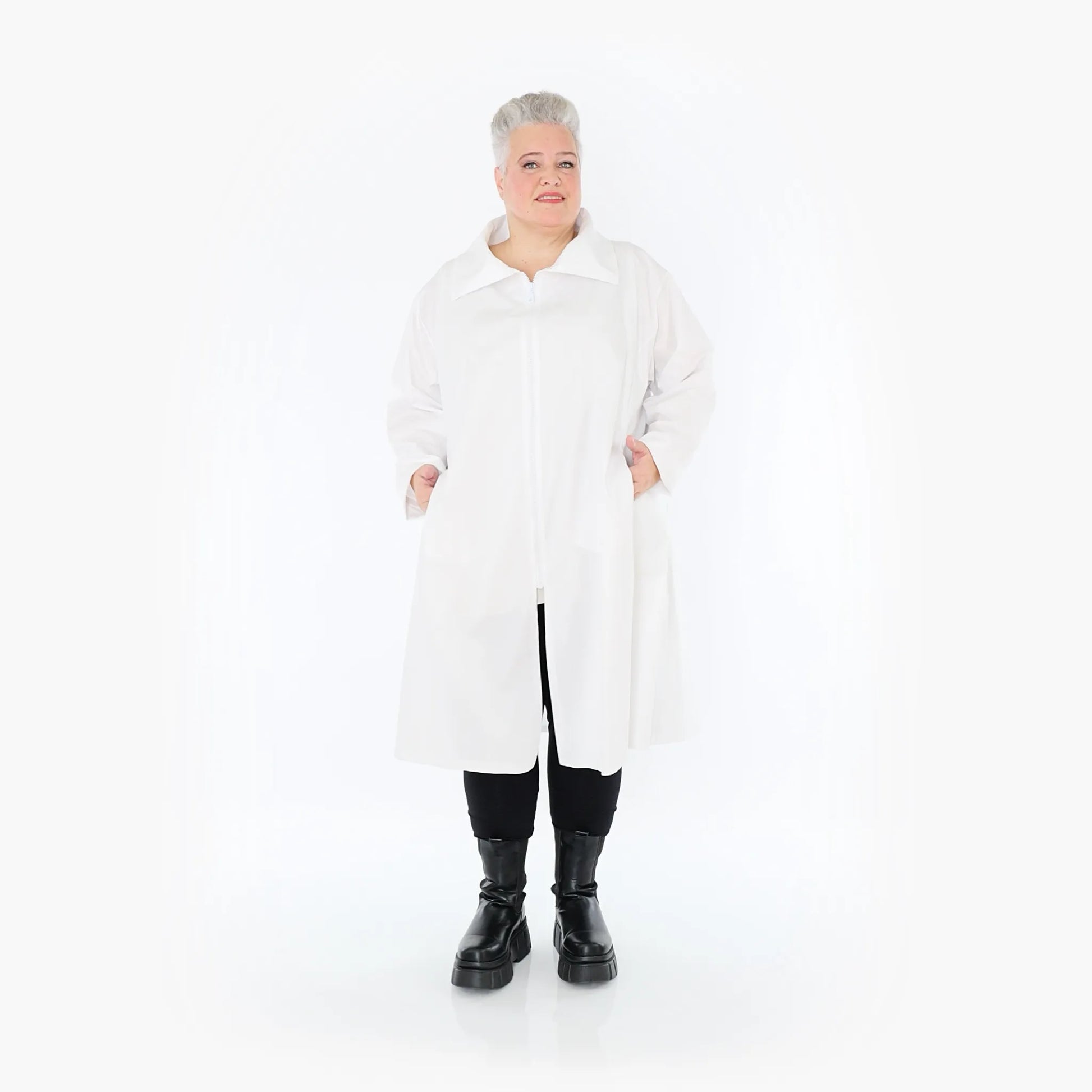 A-Form Bluse von AKH Fashion aus Baumwolle, 1223.06606, Weiß, Schick, Modern, Bequem