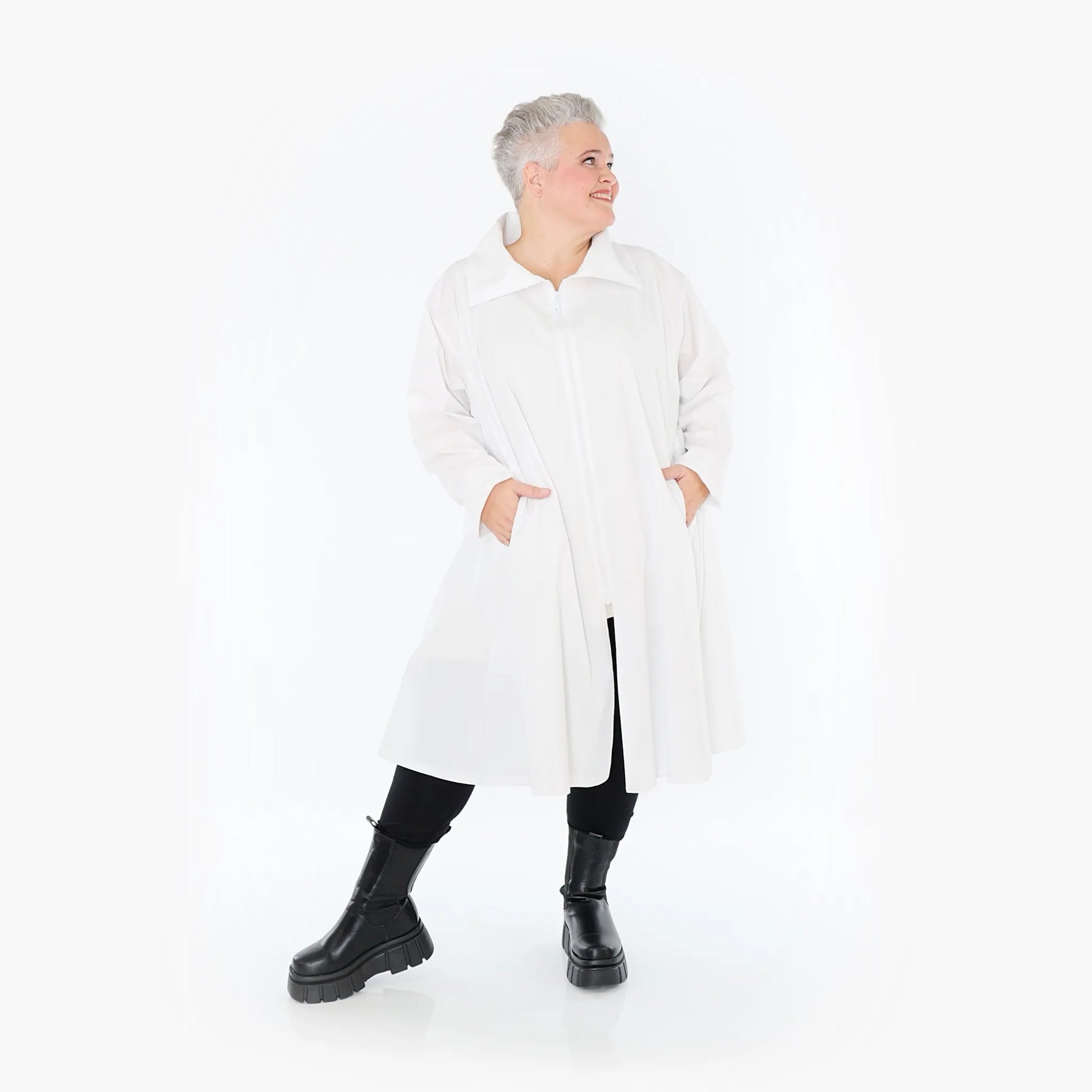 A-Form Bluse von AKH Fashion aus Baumwolle, 1223.06606, Weiß, Schick, Modern, Bequem