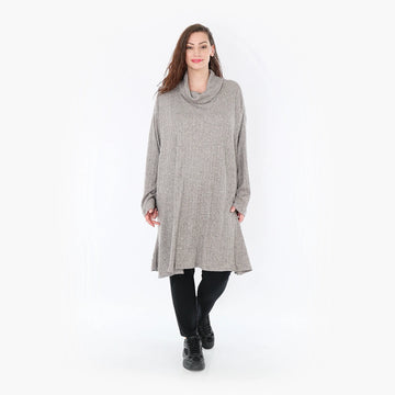 A-Form Bigshirt von AKH Fashion aus Polyurethan, 1384.02666, Grau, Gerippt, Schick, Modern