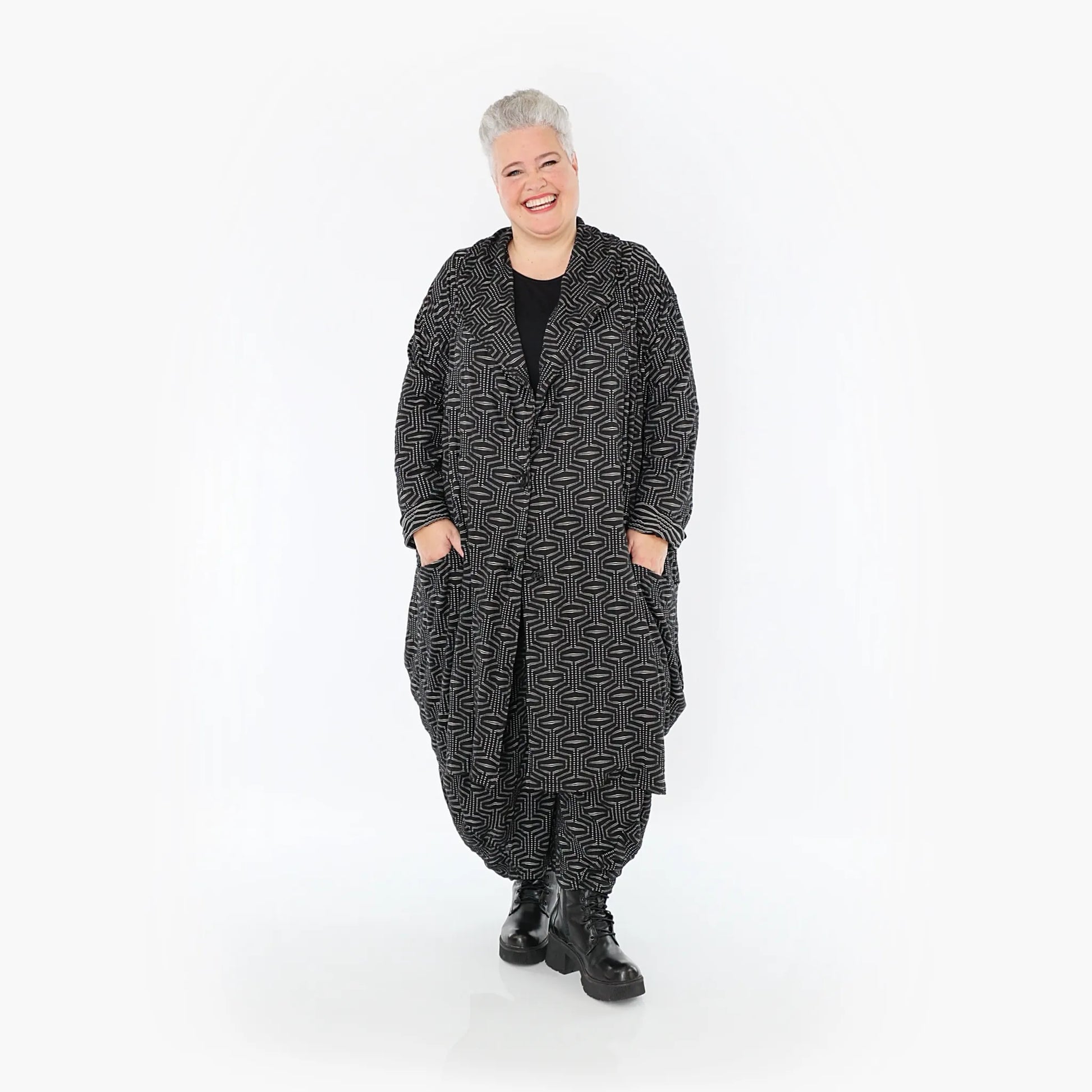 Ballonhose von AKH Fashion aus Viskose, 1403.08069, Schwarz-Weiß, Schick, Modern, Bequem