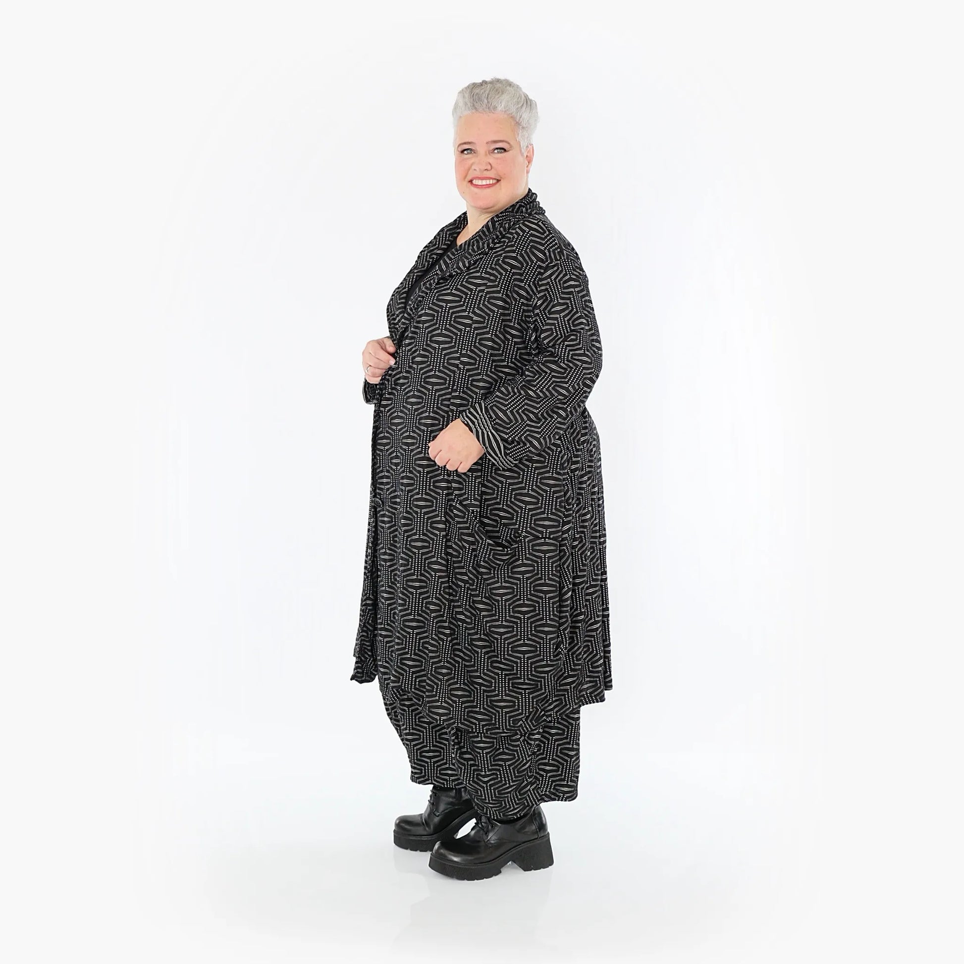Ballonhose von AKH Fashion aus Viskose, 1403.08069, Schwarz-Weiß, Schick, Modern, Bequem