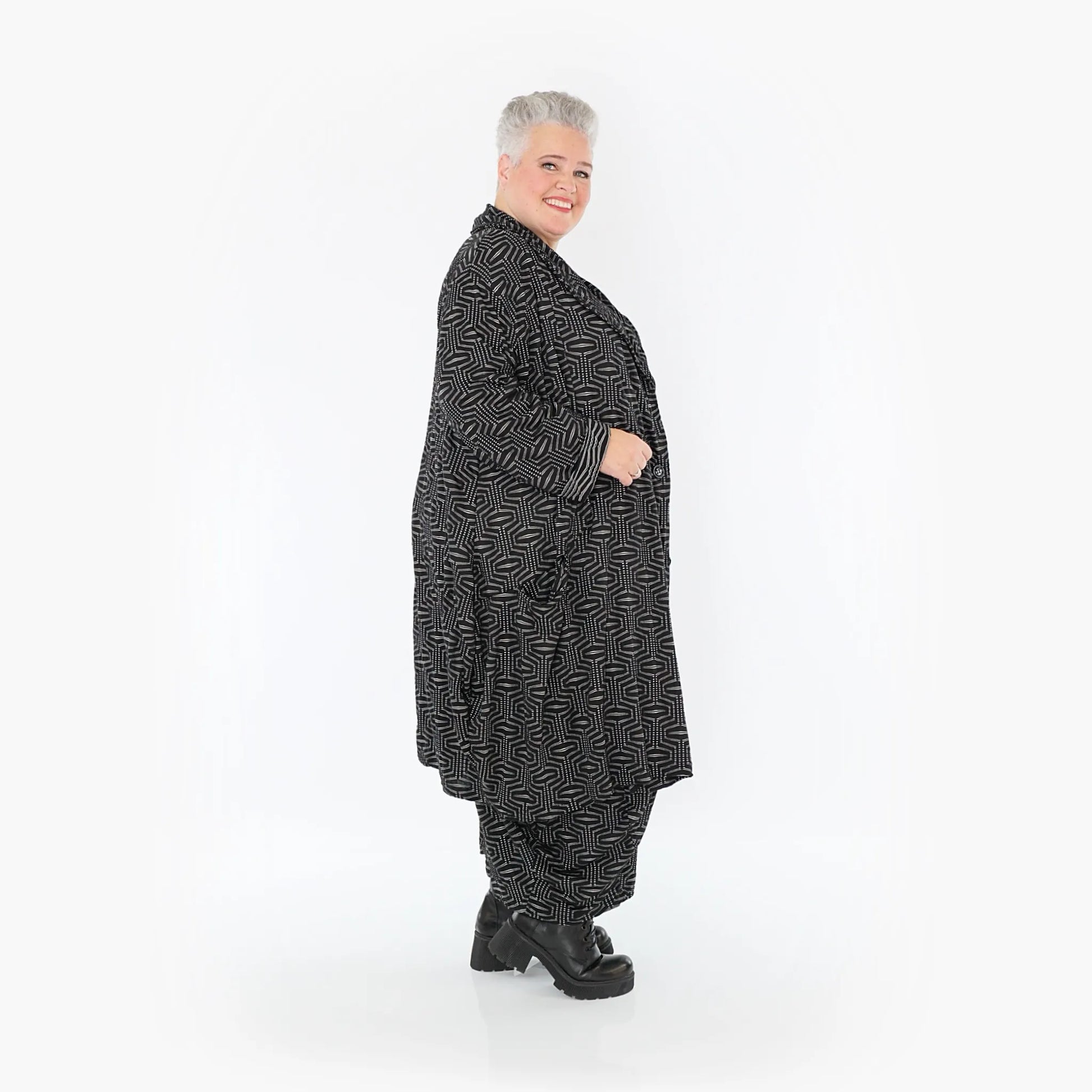 Ballonhose von AKH Fashion aus Viskose, 1403.08069, Schwarz-Weiß, Schick, Modern, Bequem
