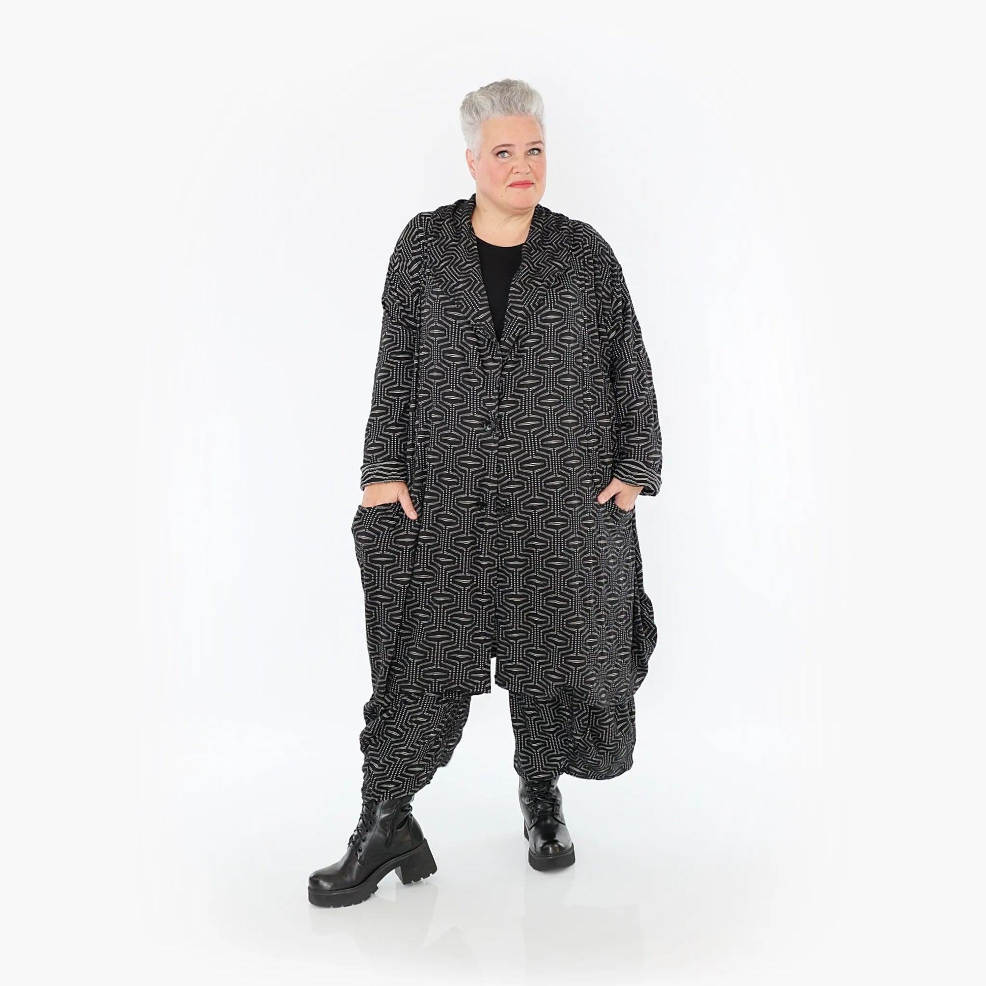 Ballonhose von AKH Fashion aus Viskose, 1403.08069, Schwarz-Weiß, Schick, Modern, Bequem