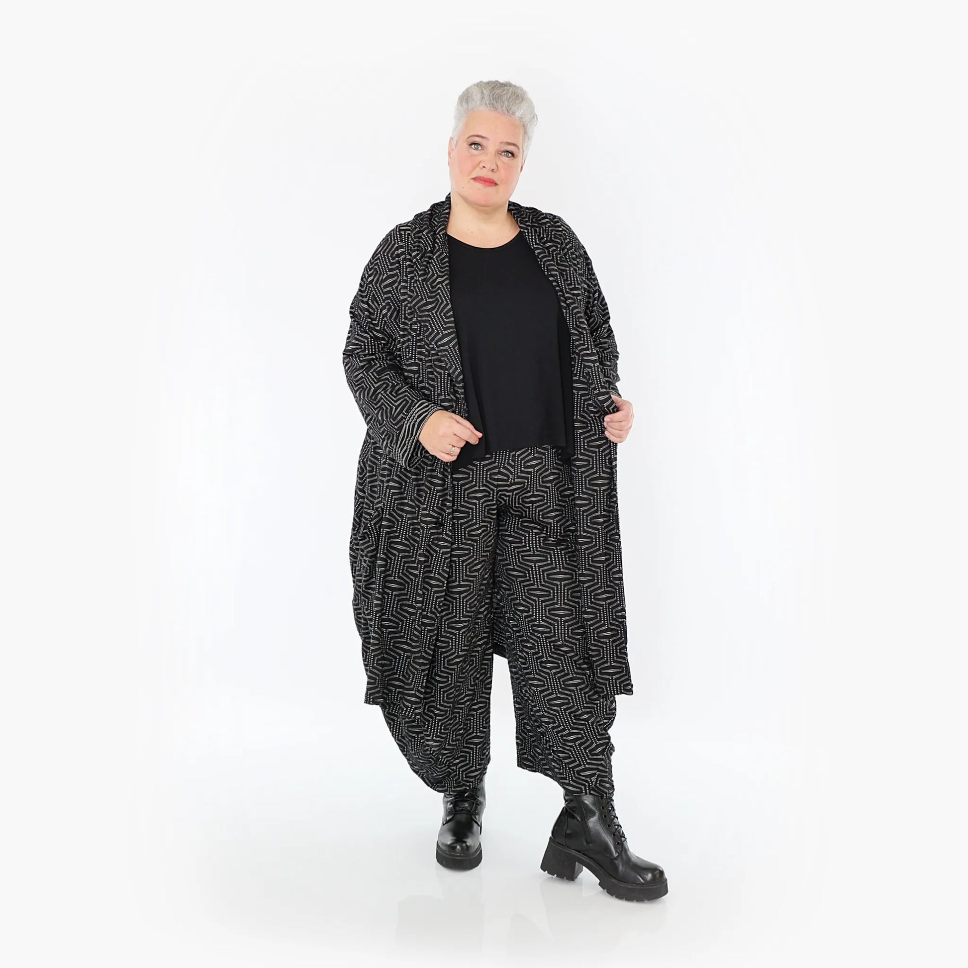 Ballonhose von AKH Fashion aus Viskose, 1403.08069, Schwarz-Weiß, Schick, Modern, Bequem