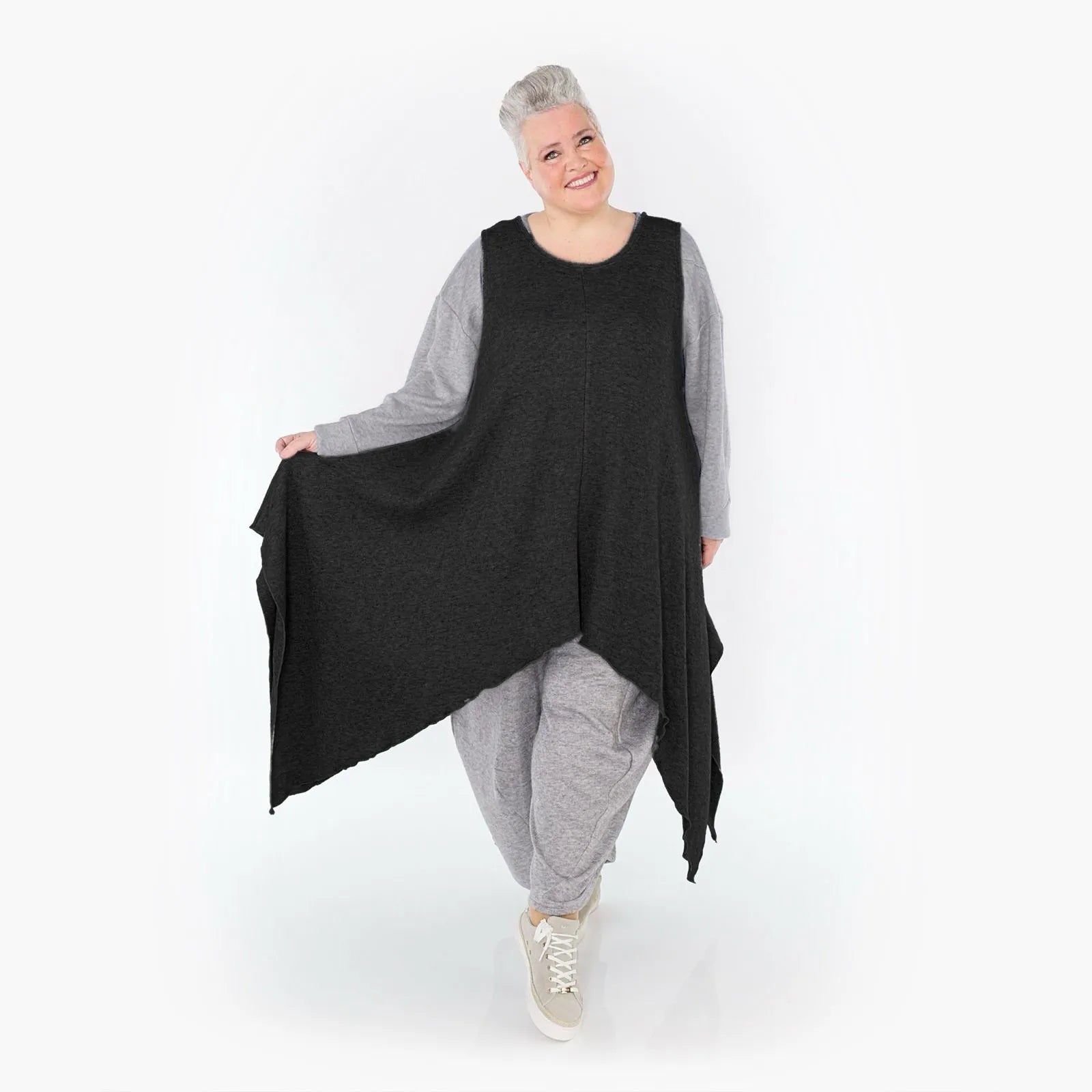 A-Form Tunika von AKH Fashion aus Viskose, 1429.03067, Schwarz, Schick, Modern, Bequem