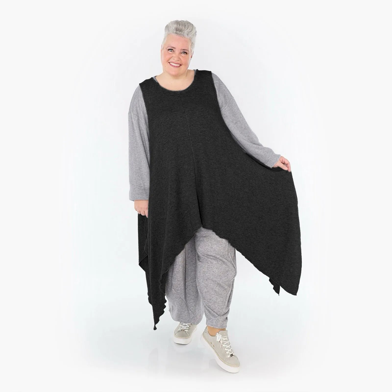 A-Form Tunika von AKH Fashion aus Viskose, 1429.03067, Schwarz, Schick, Modern, Bequem