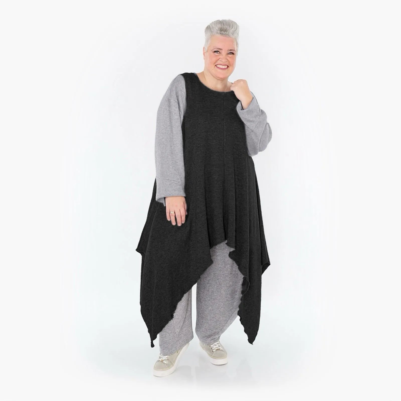 A-Form Tunika von AKH Fashion aus Viskose, 1429.03067, Schwarz, Schick, Modern, Bequem
