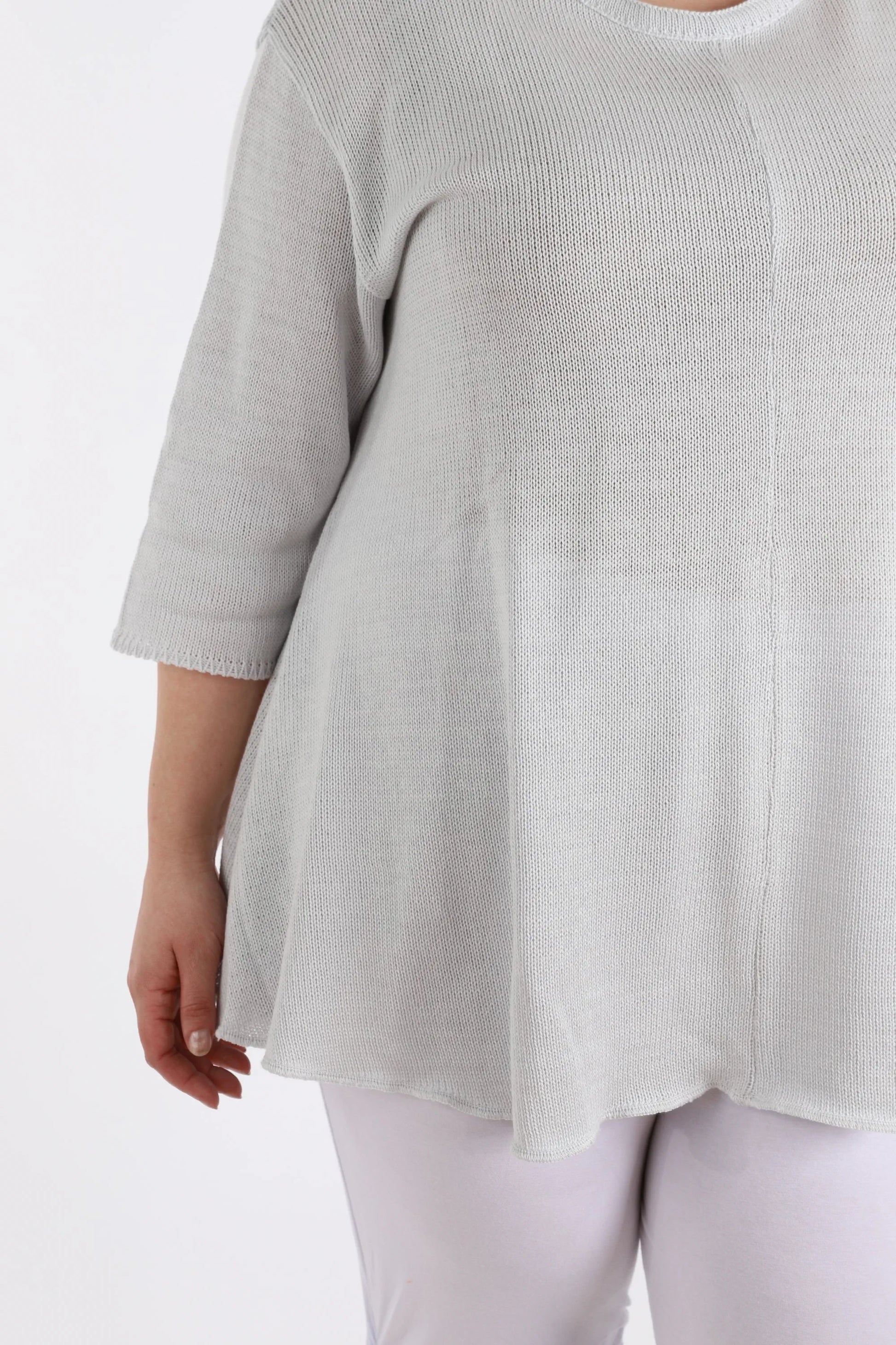 AKH Fashion Shirt in Glocken-Form, aus Baumwolle, 1110.01892, Grau, Schick, Modern, Bequem